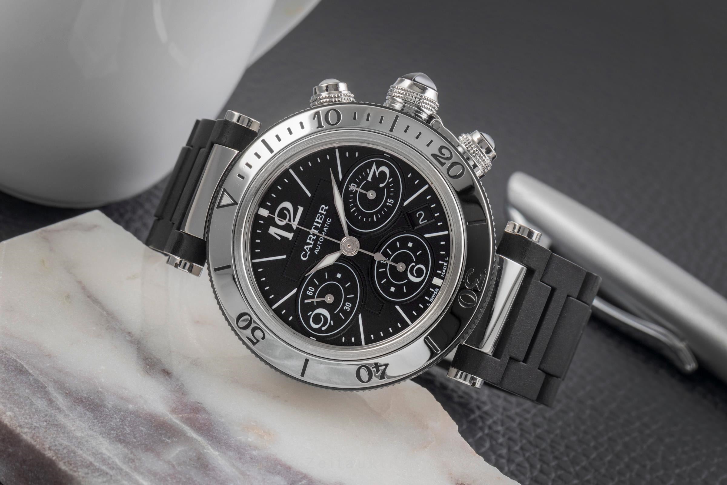 Cartier Pasha Seatimer Chronograph Datum Stahl Automatik Ref. W31088U2  [2503642]