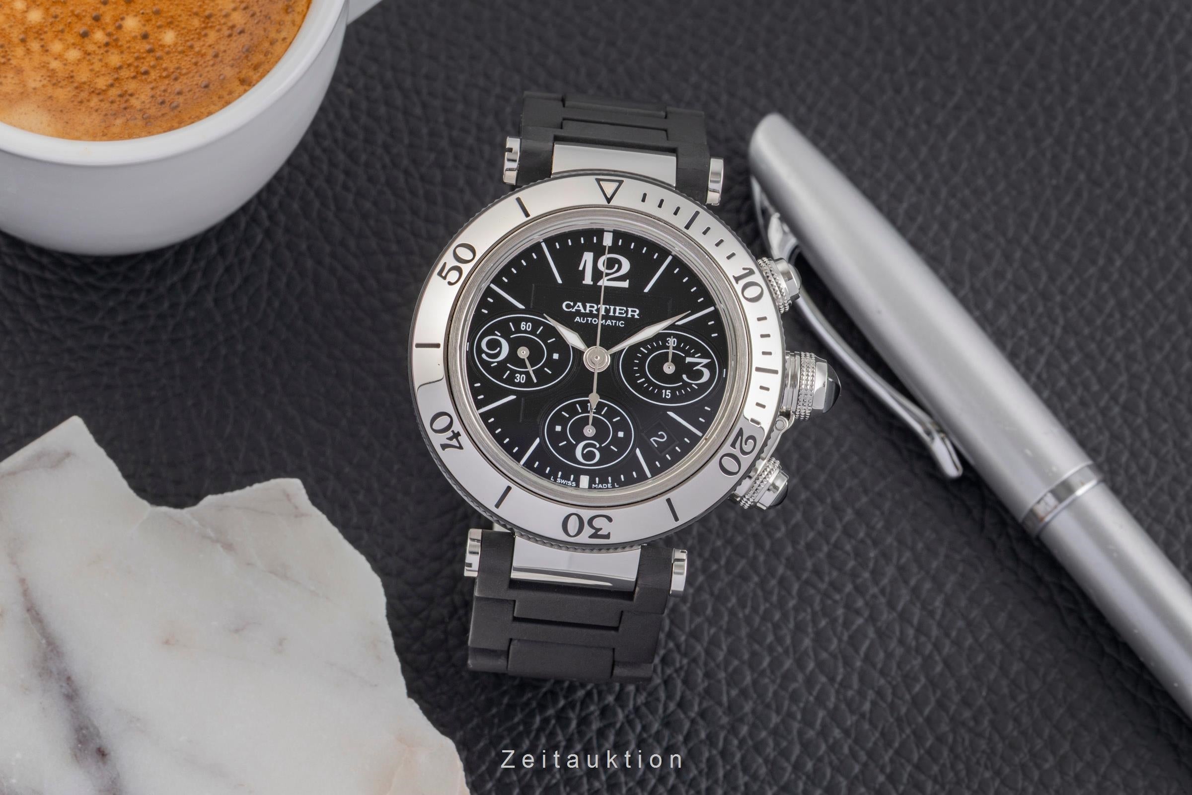 Cartier Pasha Seatimer Chronograph Datum Stahl Automatik Ref. W31088U2  [2503642]