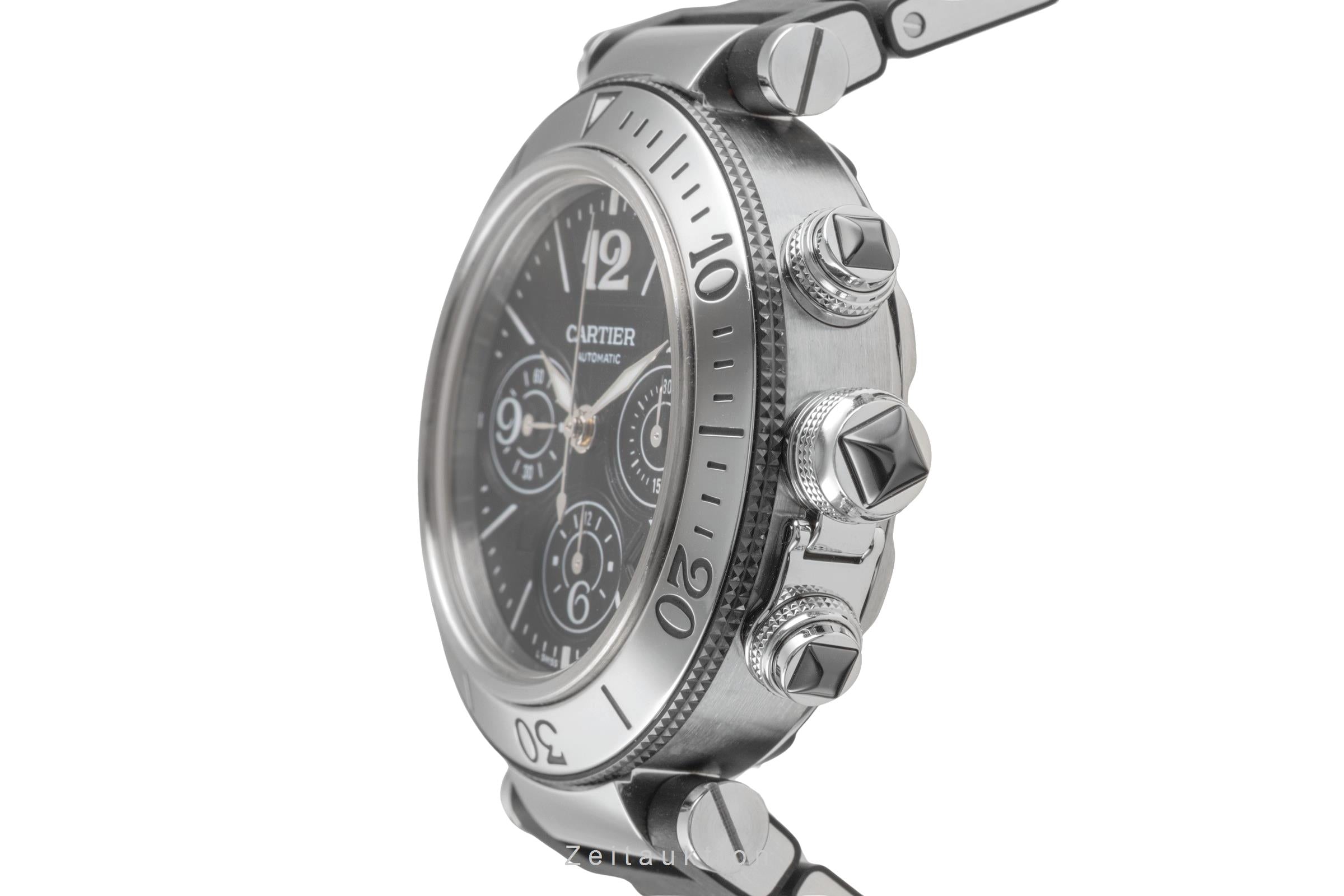 Cartier Pasha Seatimer Chronograph Datum Stahl Automatik Ref. W31088U2  [2503642]