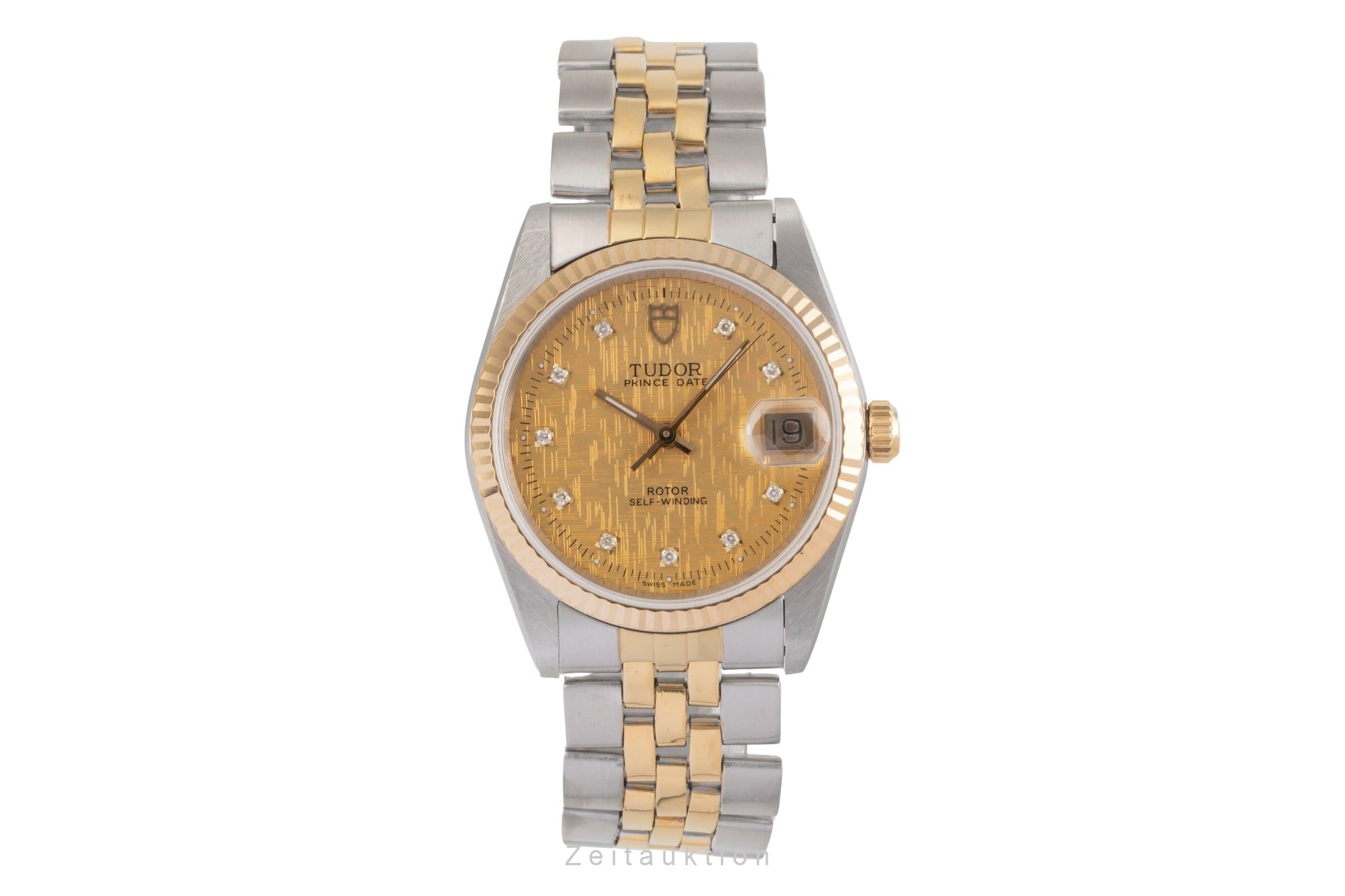Tudor Prince Date Stahl / Gold Automatik Diamonds Linen Dial Herren Ref. 74033  [2503644]