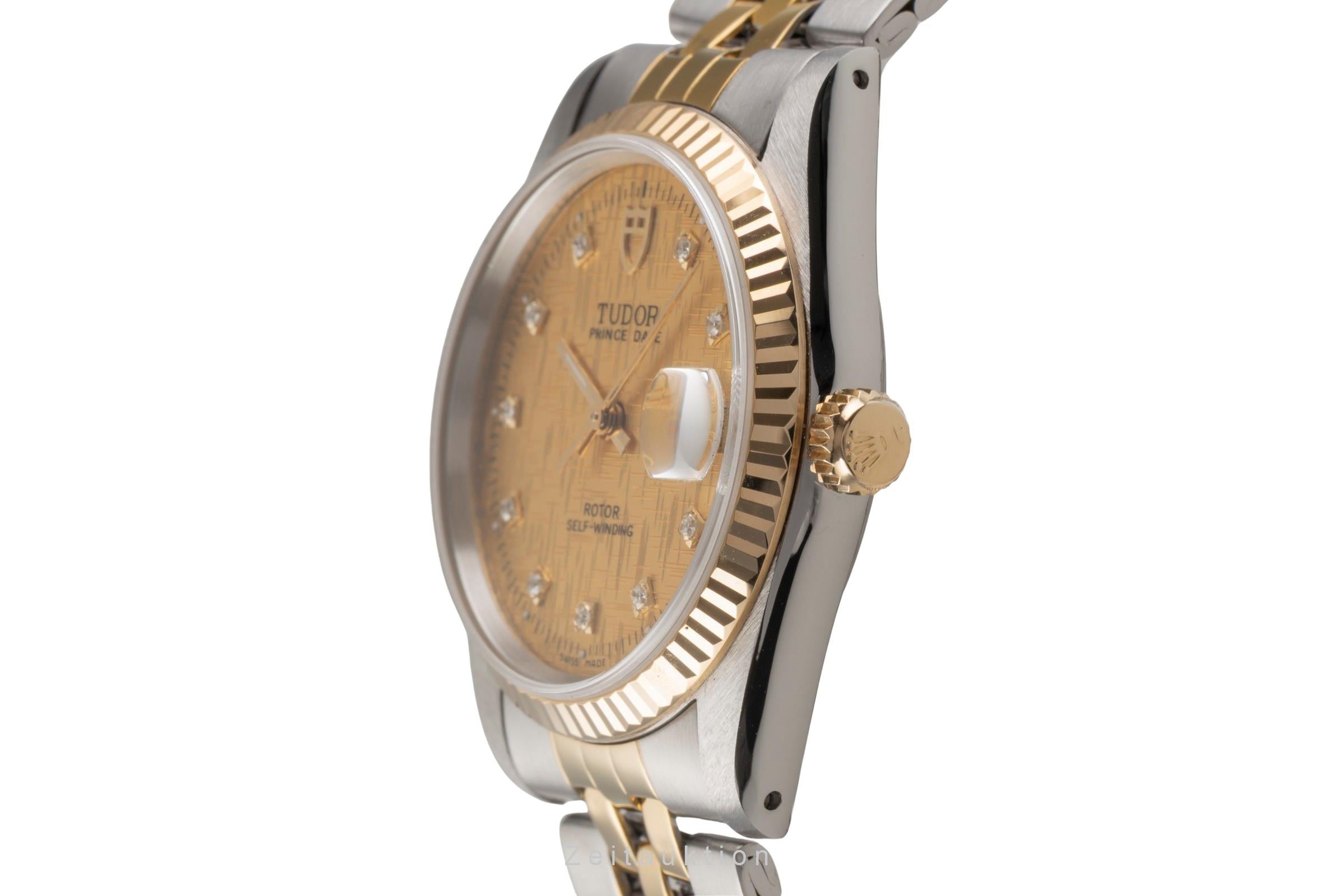 Tudor Prince Date Stahl / Gold Automatik Diamonds Linen Dial Herren Ref. 74033  [2503644]