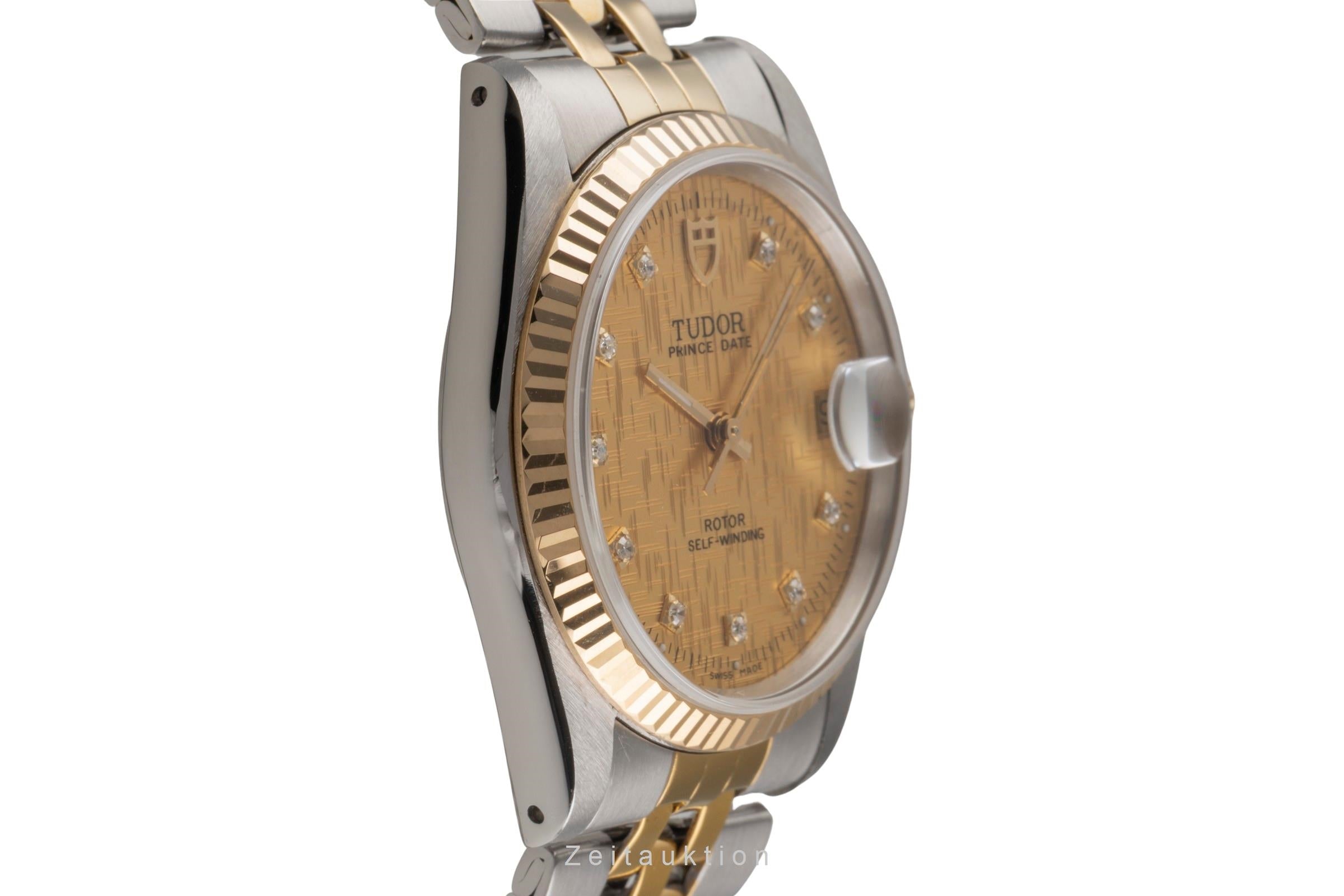 Tudor Prince Date Stahl / Gold Automatik Diamonds Linen Dial Herren Ref. 74033  [2503644]