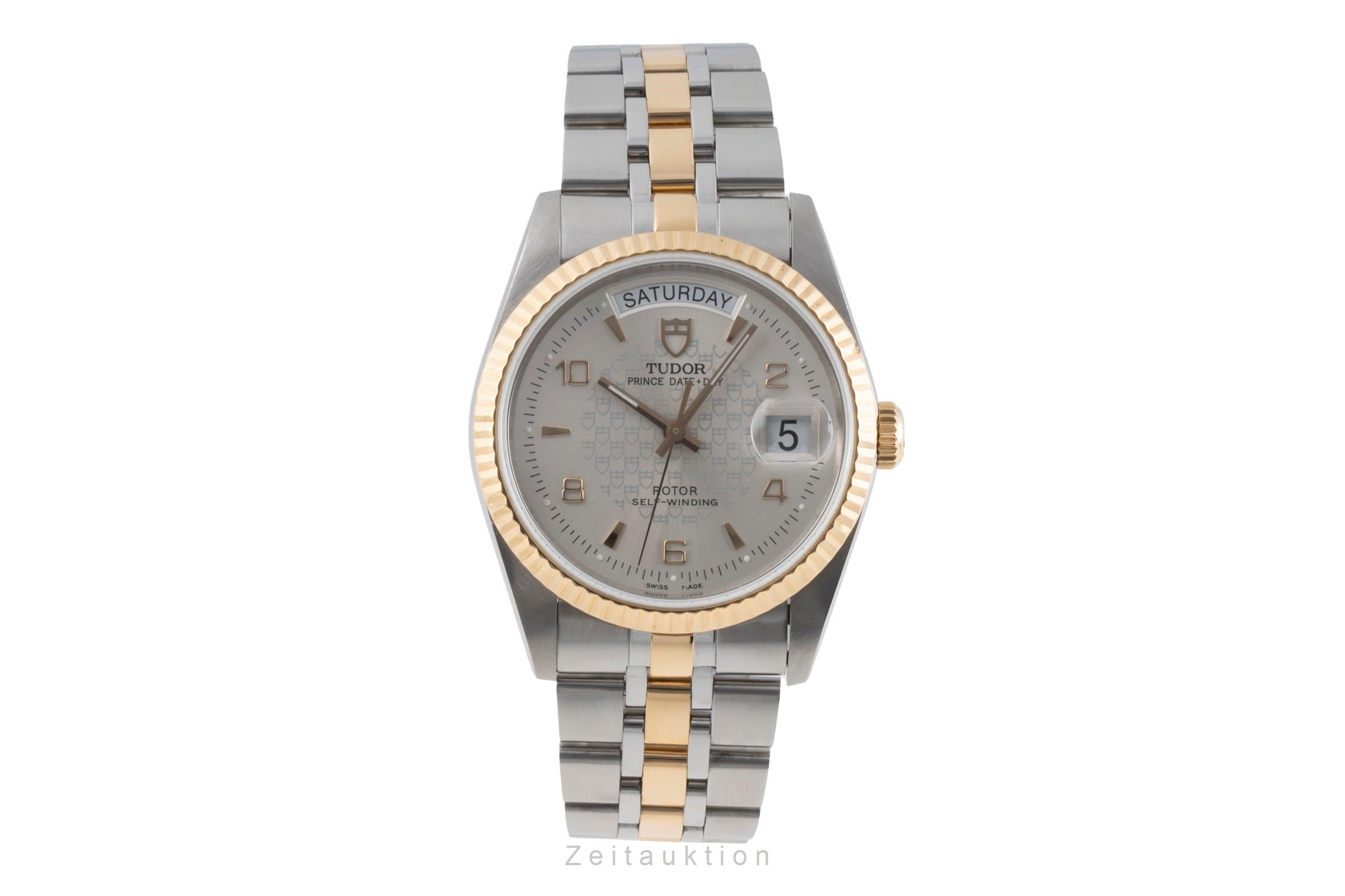 Tudor Oyster Prince Date Day Stahl Gold Automatik Herrenuhr Ref. 76213 Papiere  [2503645]