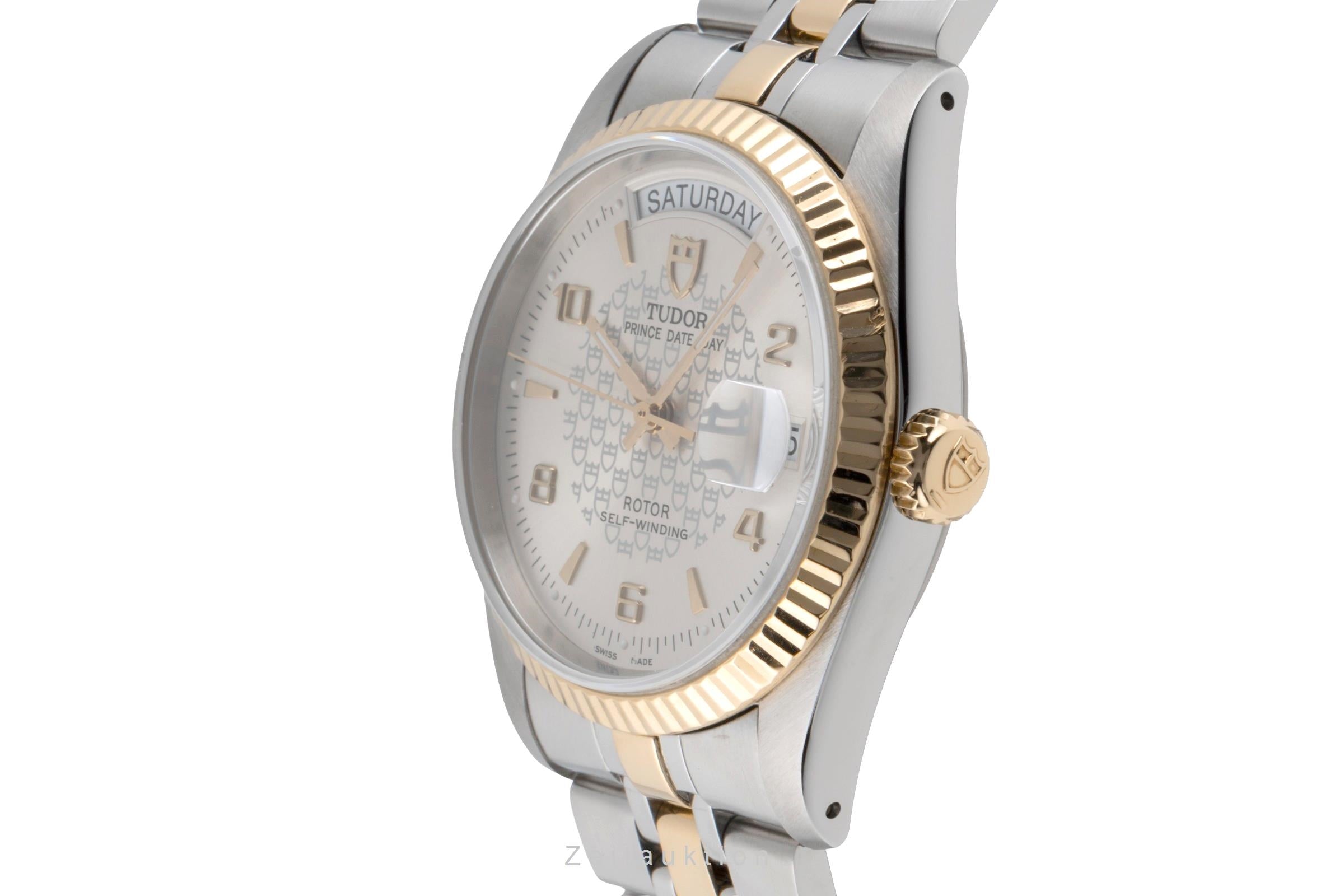 Tudor Oyster Prince Date Day Stahl Gold Automatik Herrenuhr Ref. 76213 Papiere  [2503645]