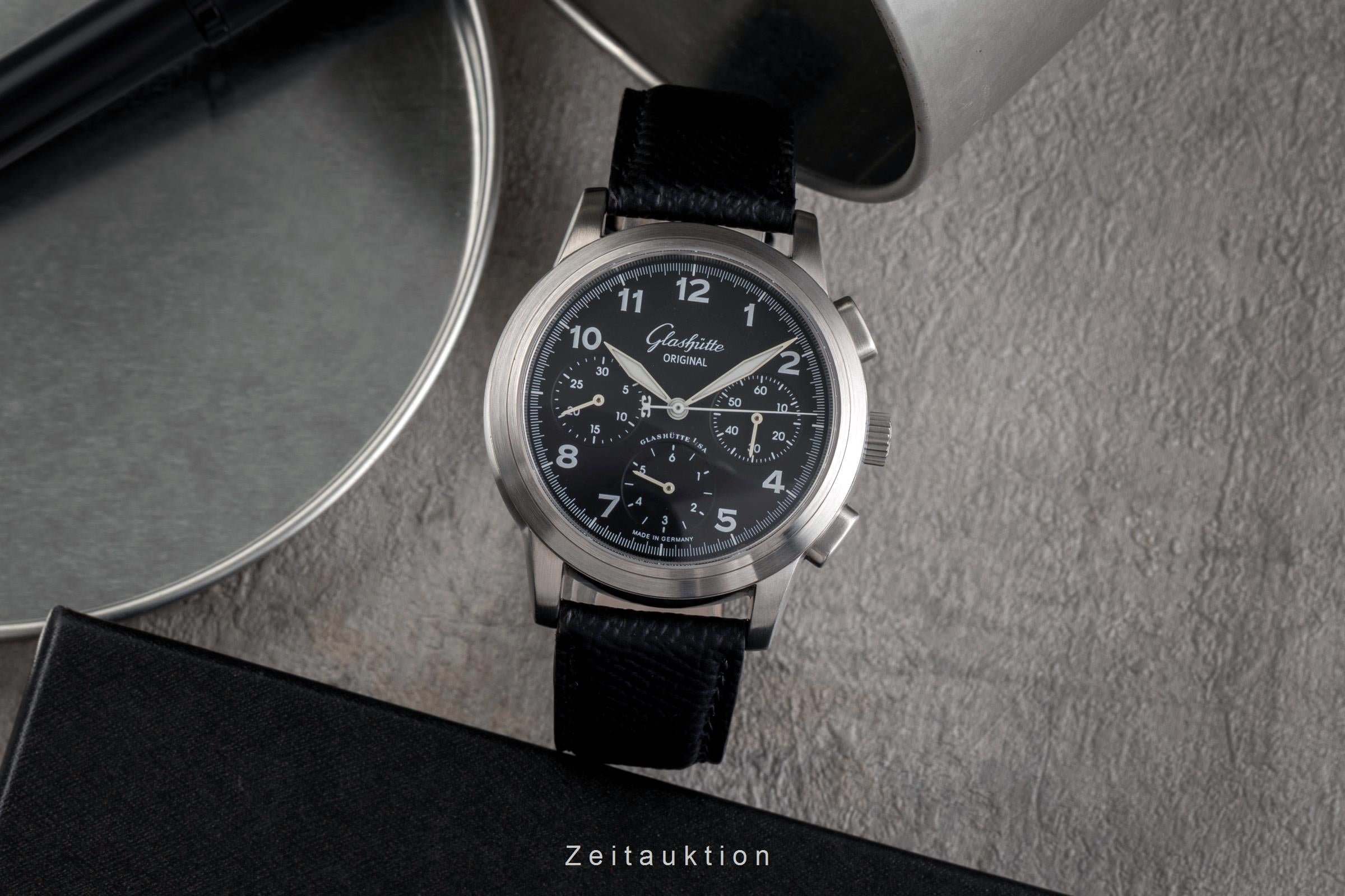 Glashütte Senator chronograph steel automatic men's watch 1-39-31-13-17-04	  [2503655]