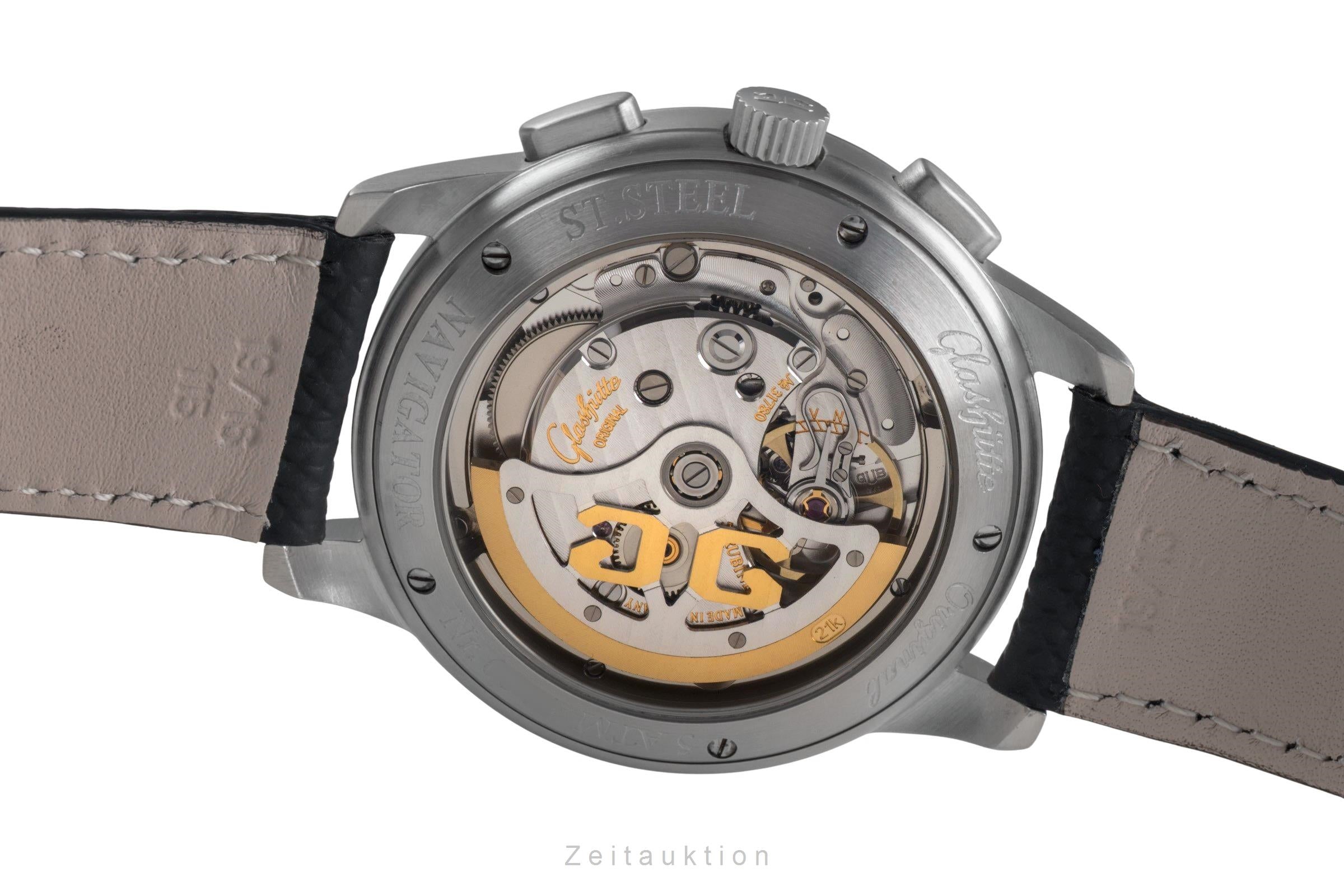 Glashütte Senator chronograph steel automatic men's watch 1-39-31-13-17-04	  [2503655]