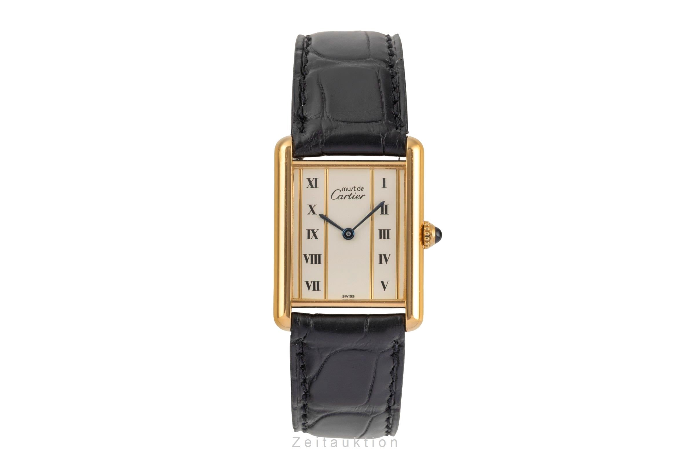 Cartier must Tank LM "Column Dial" Silber vergoldet Quarz Medium Size Ref. 1615 [2503708]