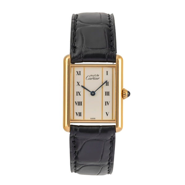 Cartier must Tank LM "Column Dial" Silber vergoldet Quarz Medium Size Ref. 1615 [2503708]