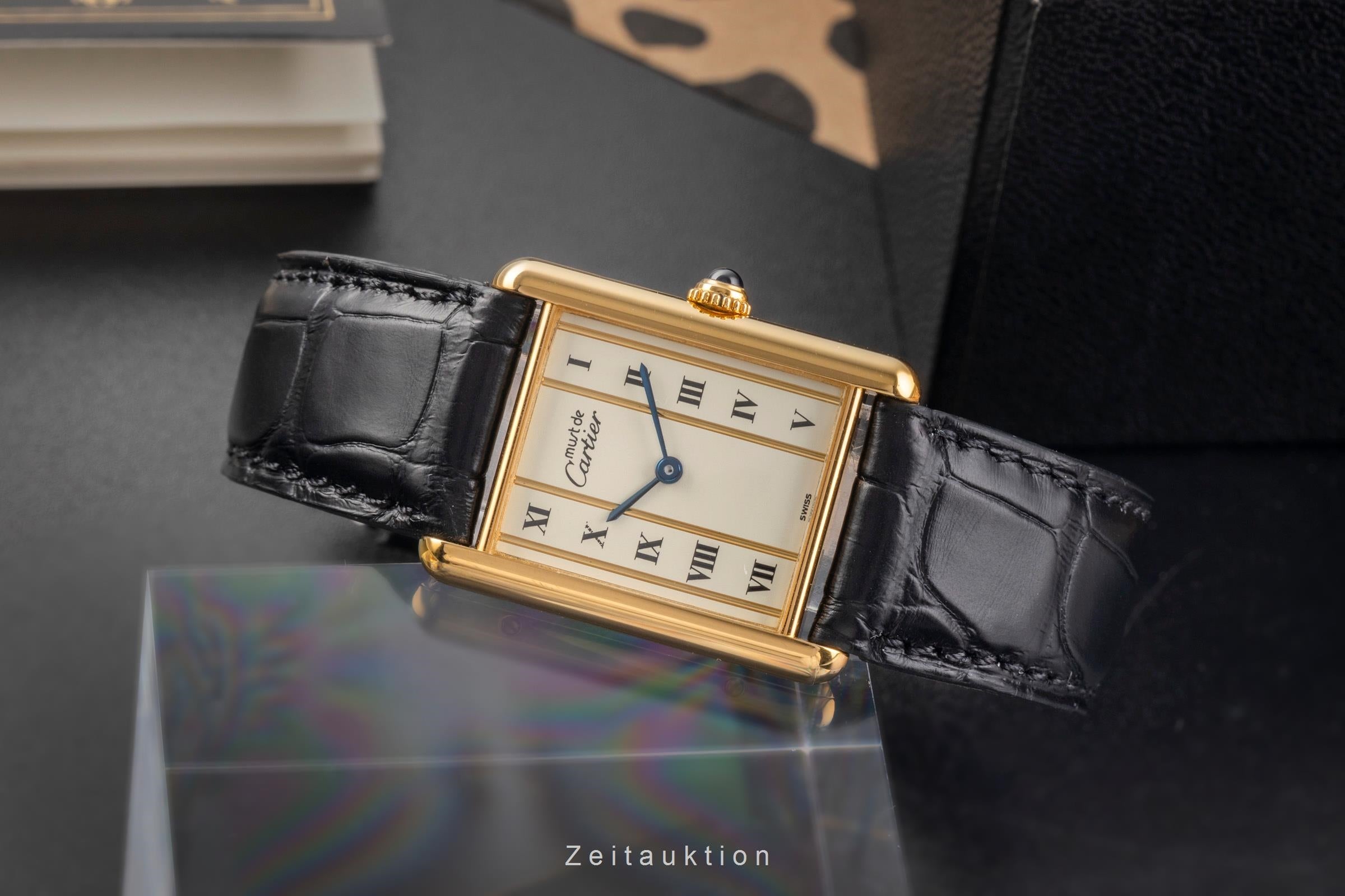Cartier must Tank LM "Column Dial" Silber vergoldet Quarz Medium Size Ref. 1615 [2503708]