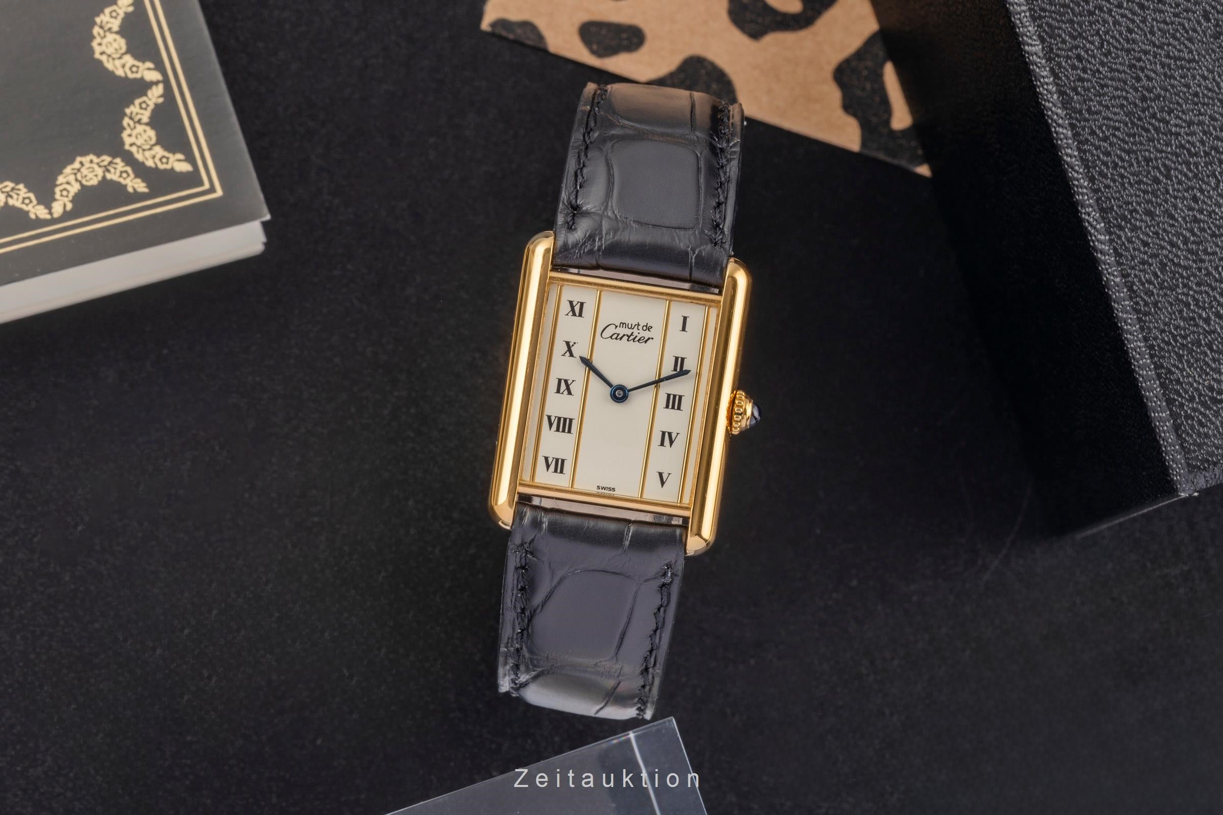 Cartier must Tank LM "Column Dial" Silber vergoldet Quarz Medium Size Ref. 1615 [2503708]
