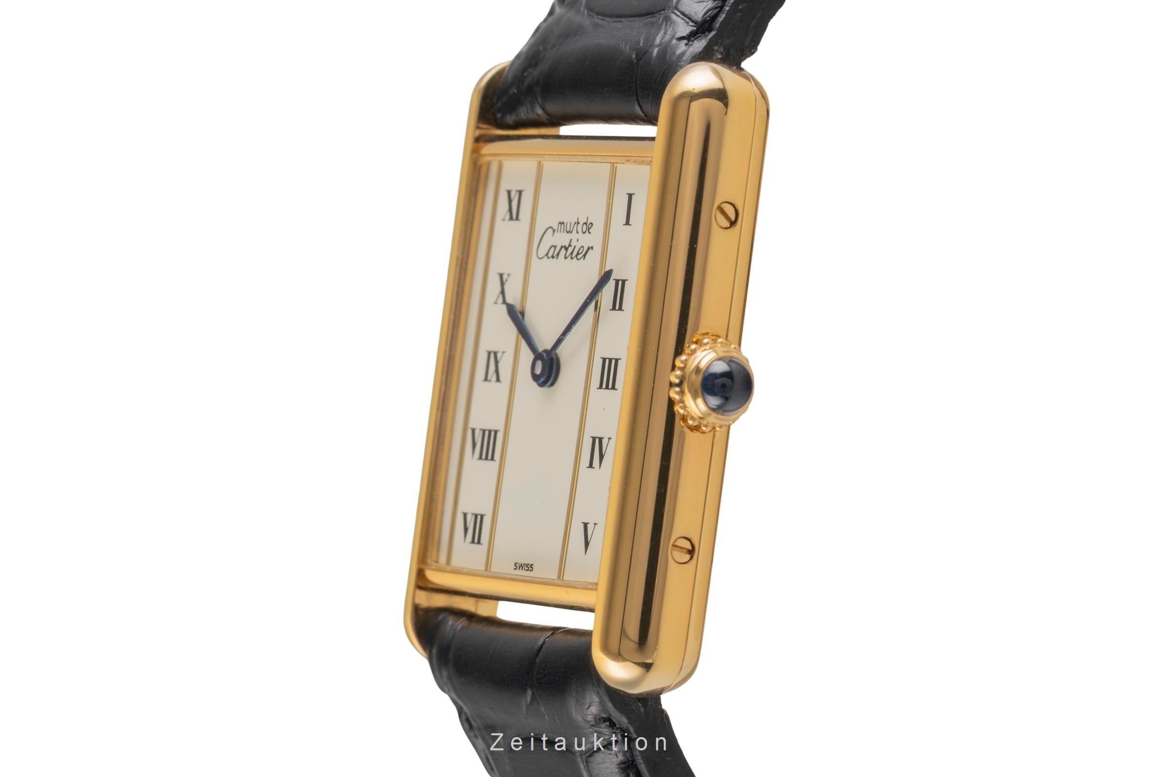 Cartier must Tank LM "Column Dial" Silber vergoldet Quarz Medium Size Ref. 1615 [2503708]