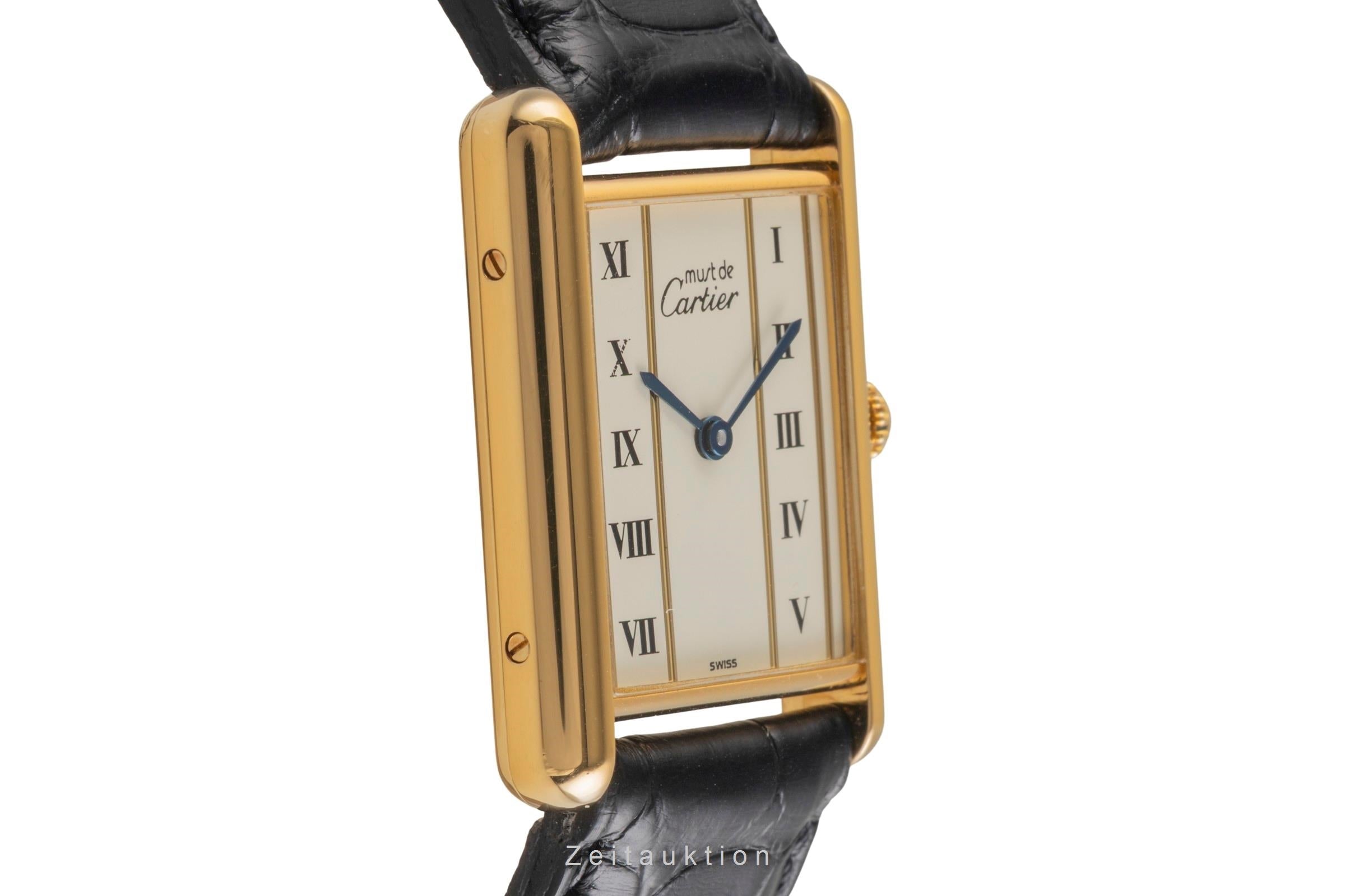Cartier must Tank LM "Column Dial" Silber vergoldet Quarz Medium Size Ref. 1615 [2503708]