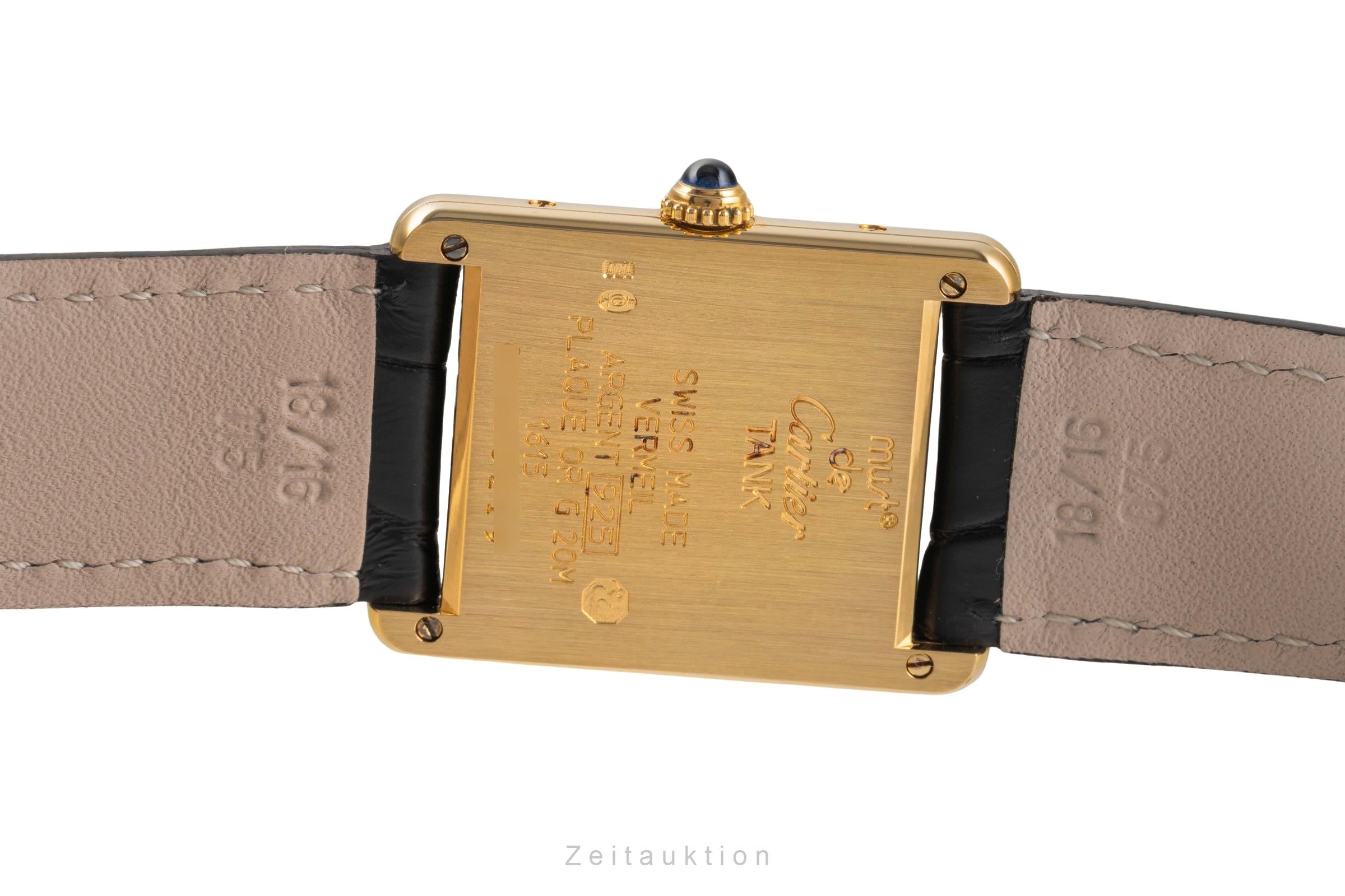 Cartier must Tank LM "Column Dial" Silber vergoldet Quarz Medium Size Ref. 1615 [2503708]