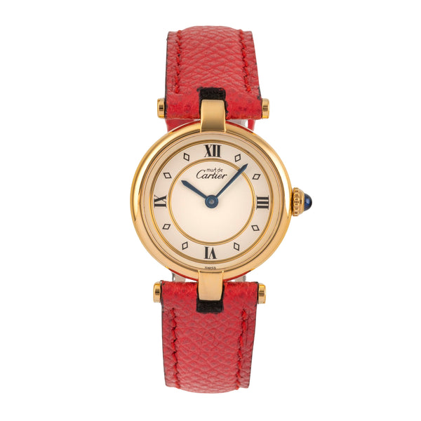Cartier must Vendome Louis Cartier SM Vermeil 925 Silber Damenuhr Ref. 590004  [2503709]