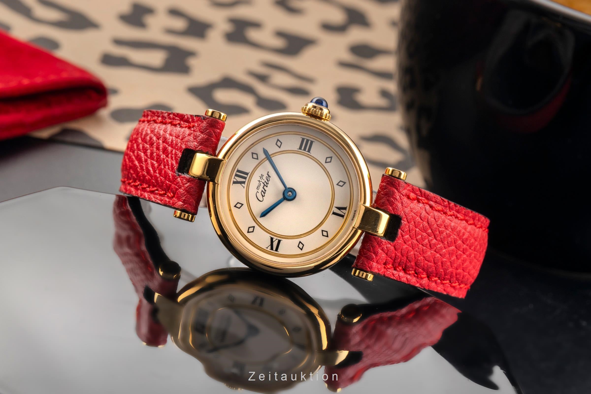 Cartier must Vendome Louis Cartier SM Vermeil 925 Silber Damenuhr Ref. 590004  [2503709]