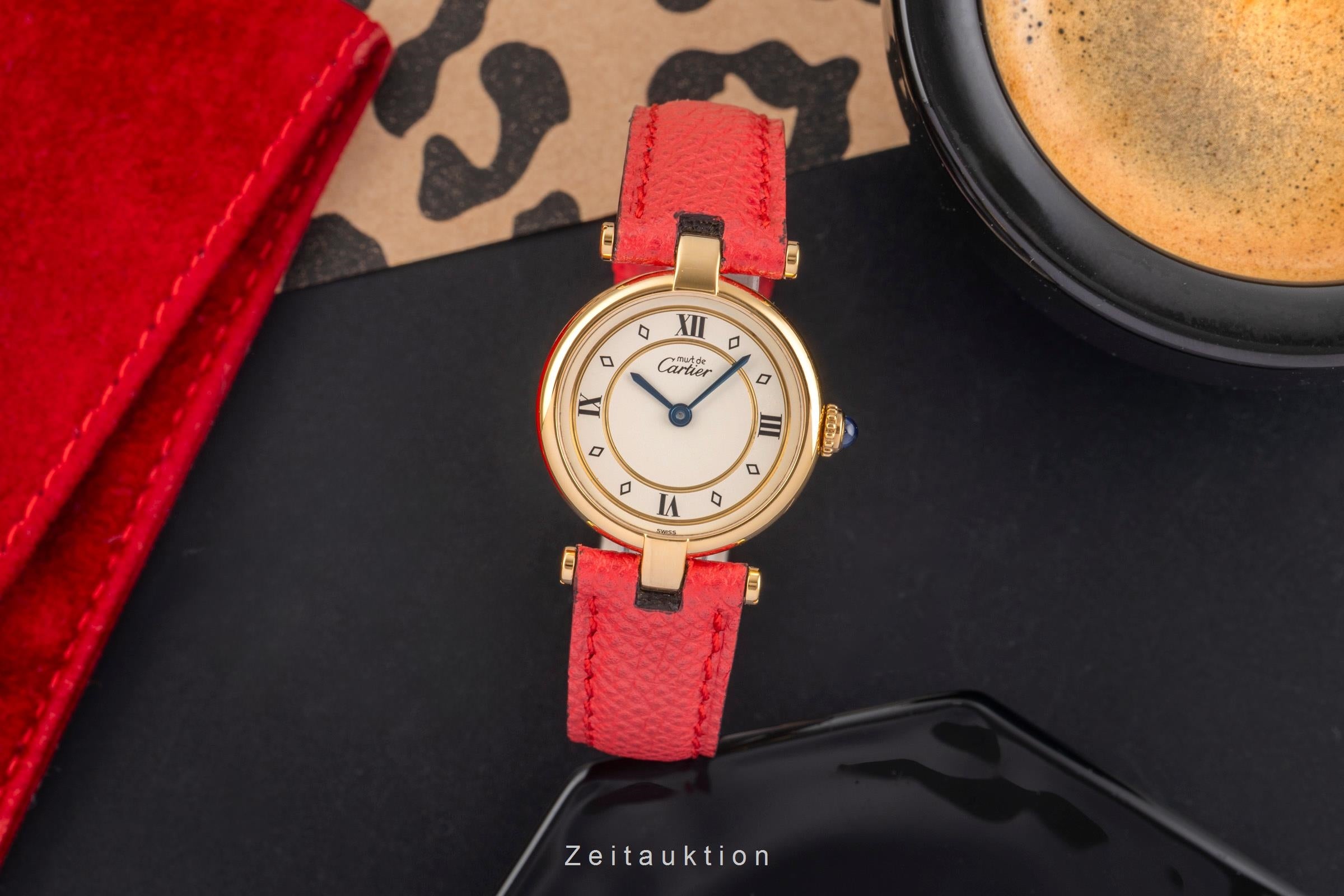 Cartier must Vendome Louis Cartier SM Vermeil 925 Silber Damenuhr Ref. 590004  [2503709]