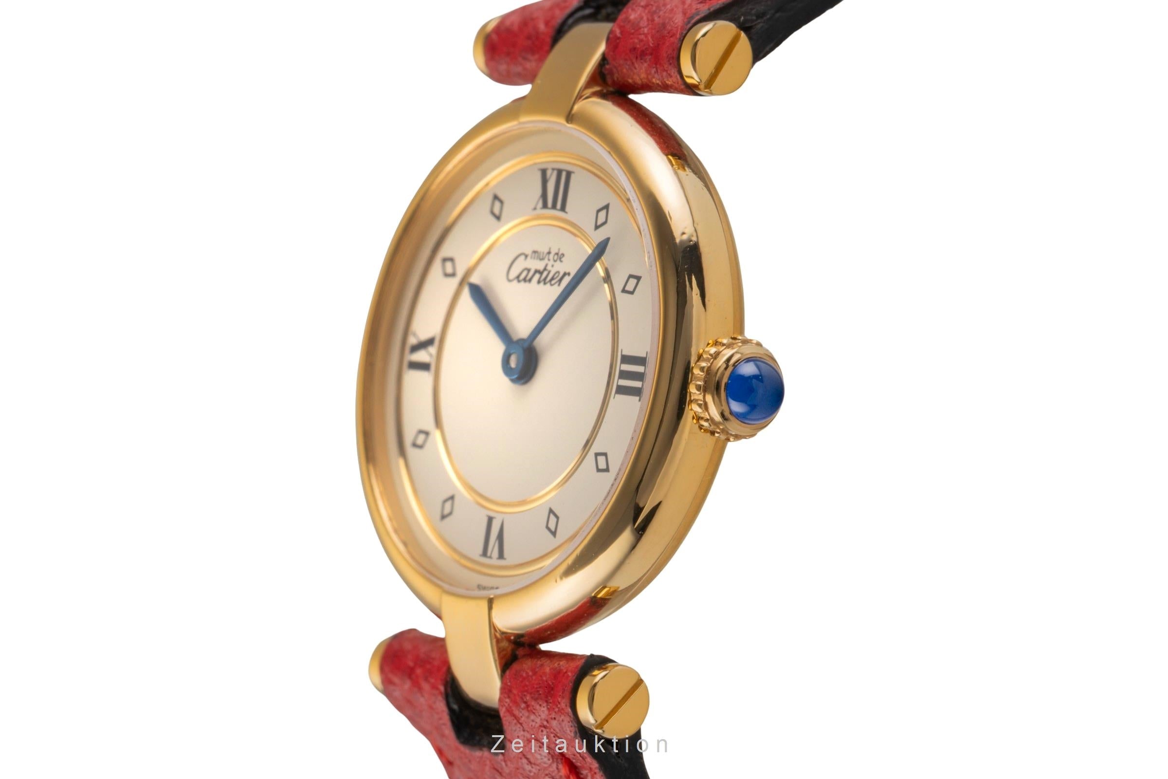 Cartier must Vendome Louis Cartier SM Vermeil 925 Silber Damenuhr Ref. 590004  [2503709]