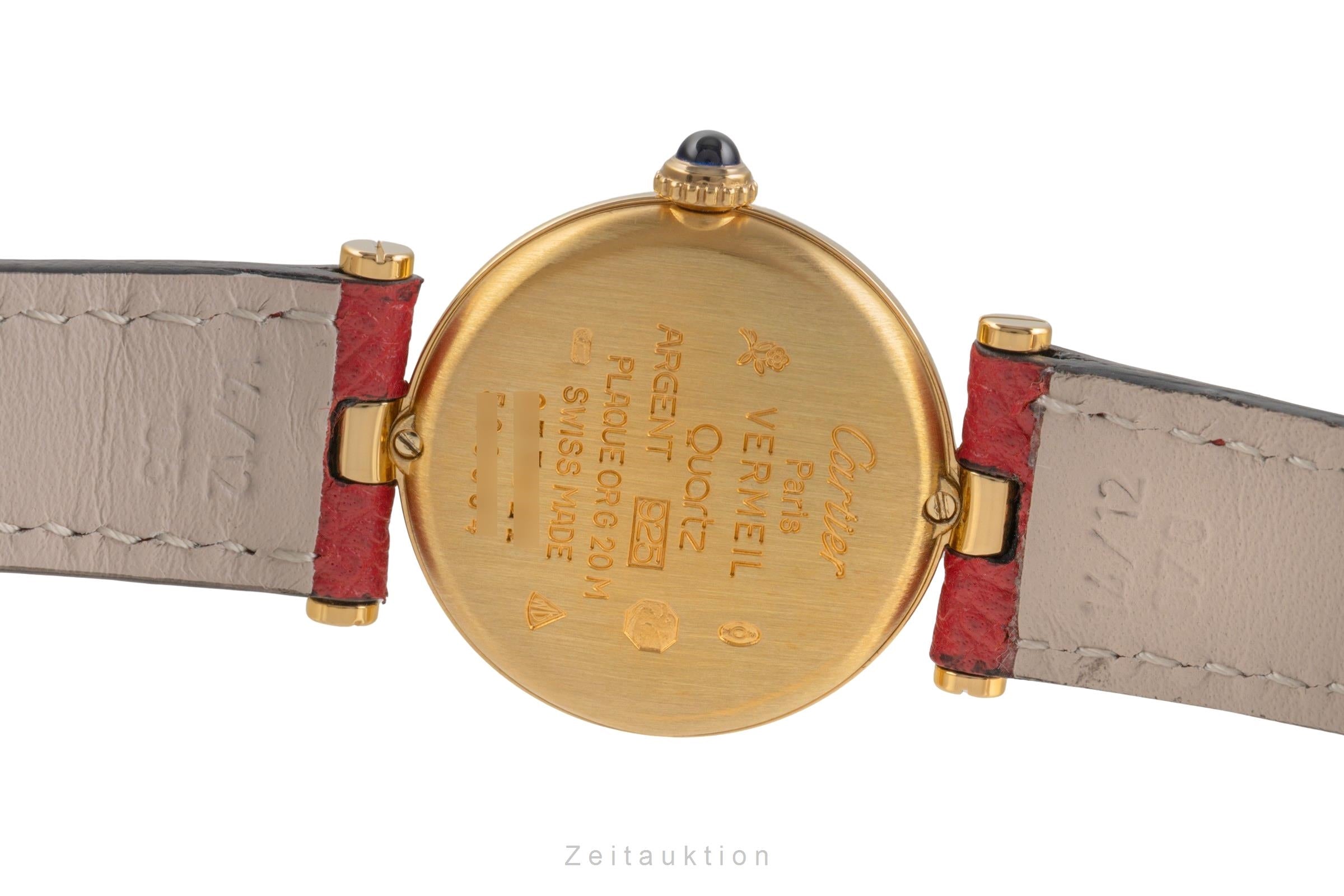 Cartier must Vendome Louis Cartier SM Vermeil 925 Silber Damenuhr Ref. 590004  [2503709]
