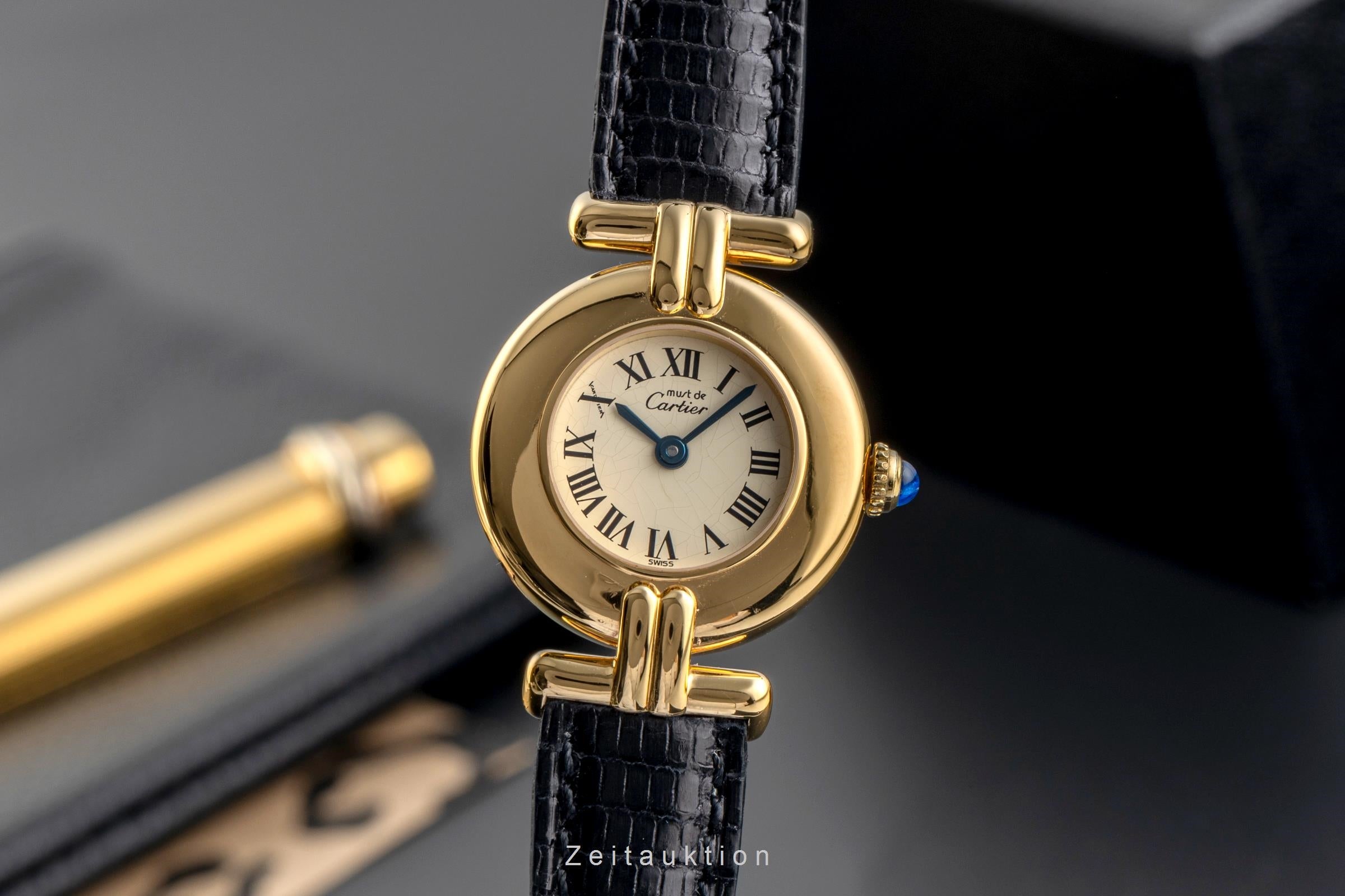 Cartier Colisee plata banada en oro cuarzo reloj para damas  590002  [2503712]