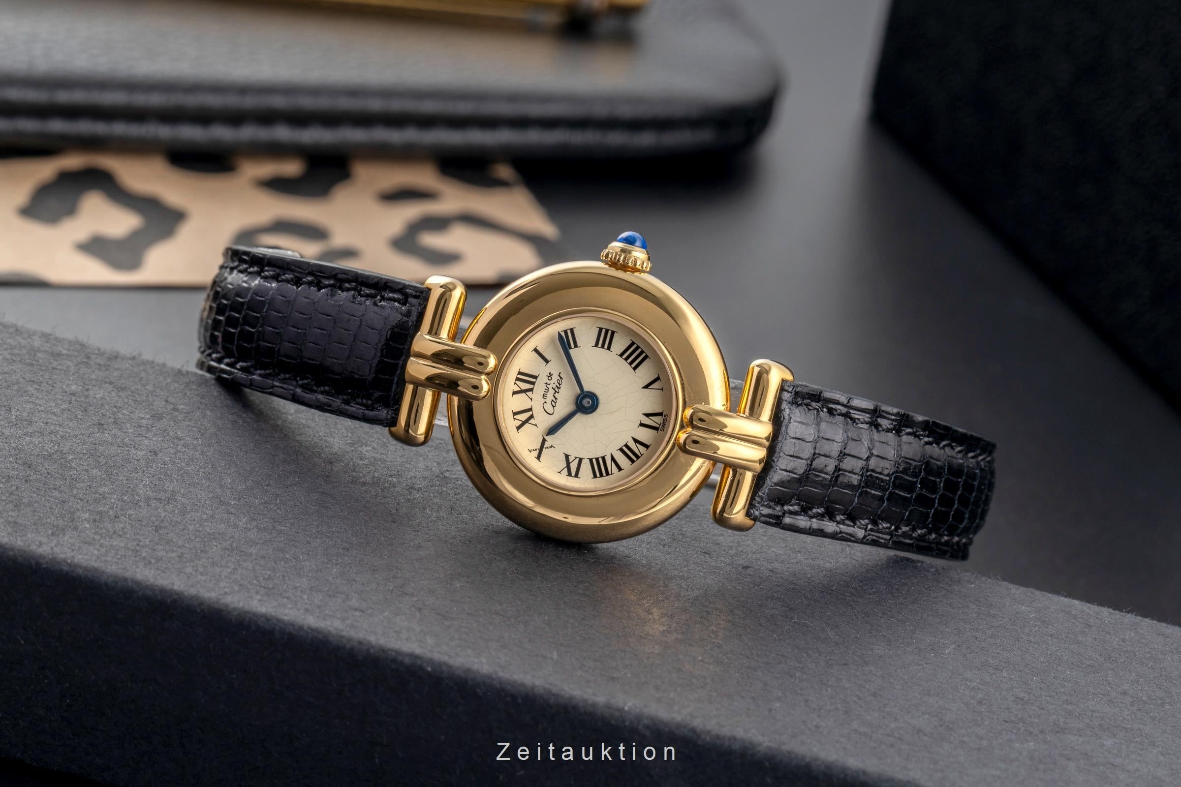 Cartier Colisee plata banada en oro cuarzo reloj para damas  590002  [2503712]
