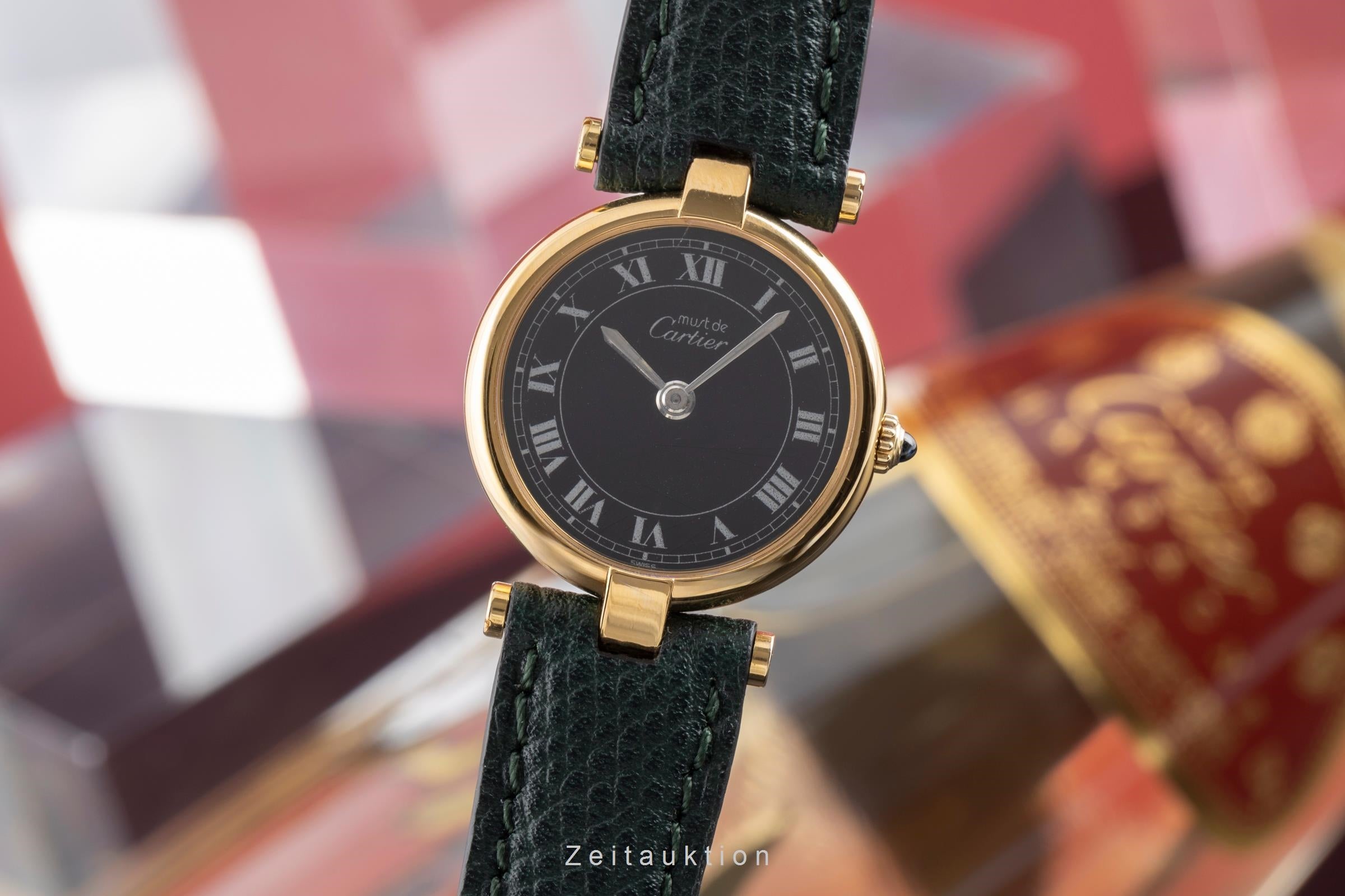 Cartier Vendome argent doré quartz montre pour femmes 84978913  [2503714]