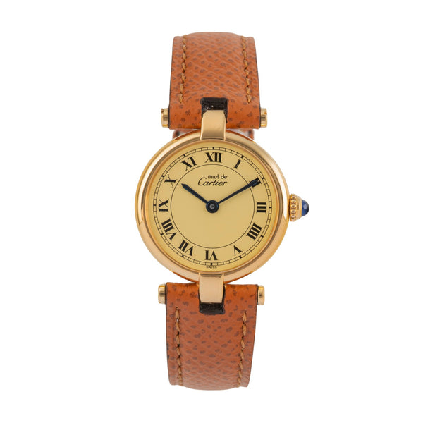 Cartier Vendome argento dorato quarzo orologio da donna 84978213  [2503726]