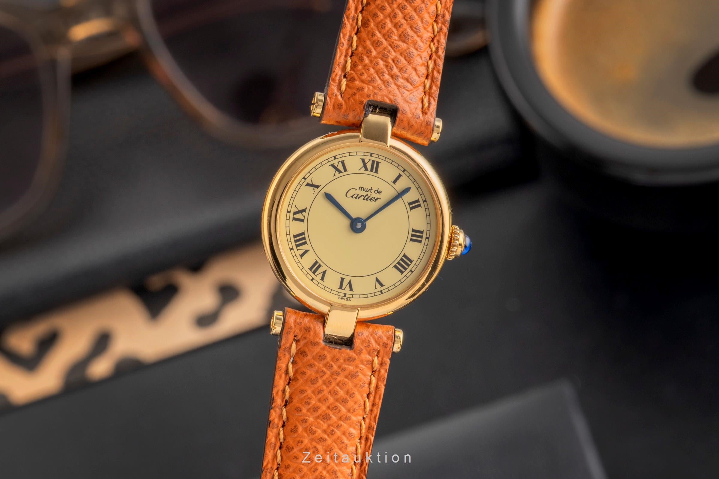 Cartier Vendome argento dorato quarzo orologio da donna 84978213  [2503726]