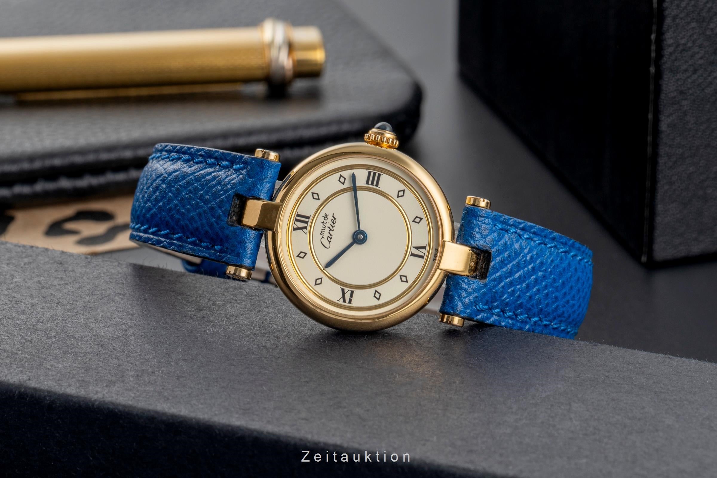 Cartier Vendome argent doré quartz montre pour femmes 590004  [2503728]