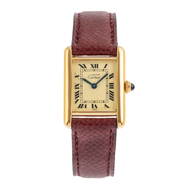 Cartier must Tank SM Vermeil "Ivory Dial" Silber Damenuhr Ref. W1003153 557051  [2503747]