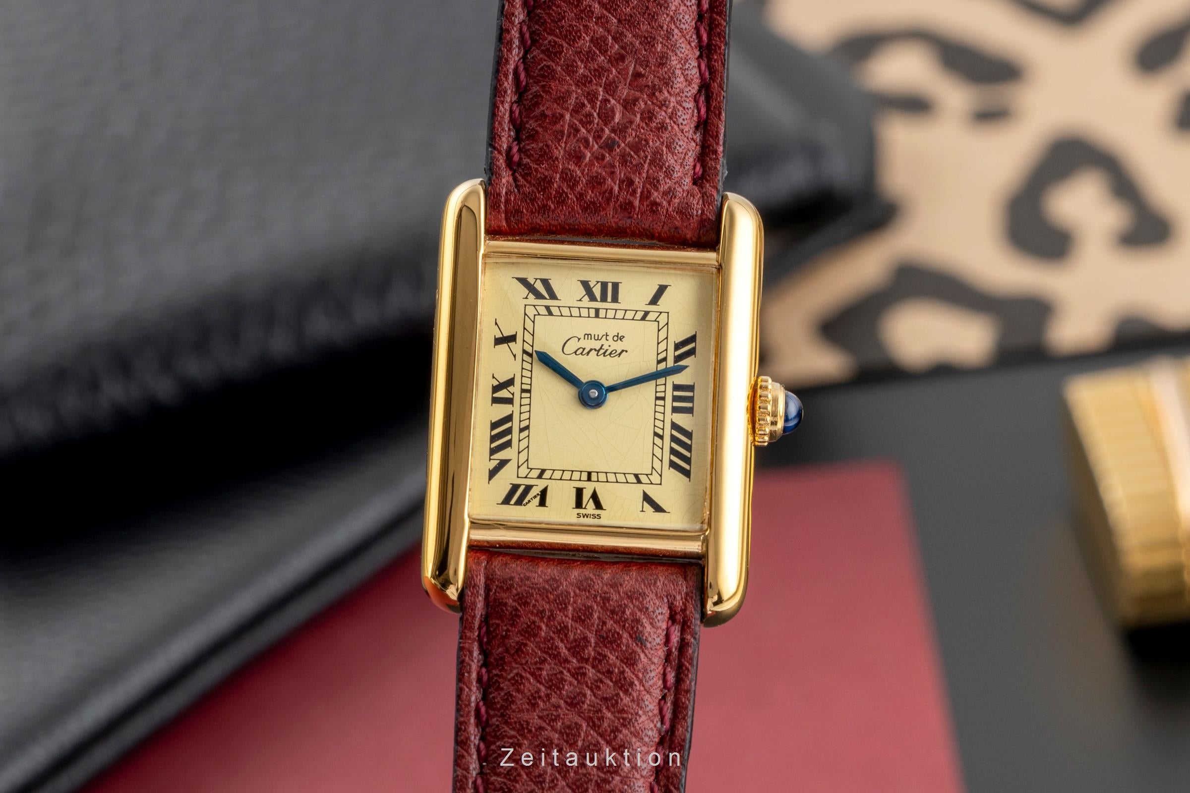 Cartier must Tank SM Vermeil "Ivory Dial" Silber Damenuhr Ref. W1003153 557051  [2503747]