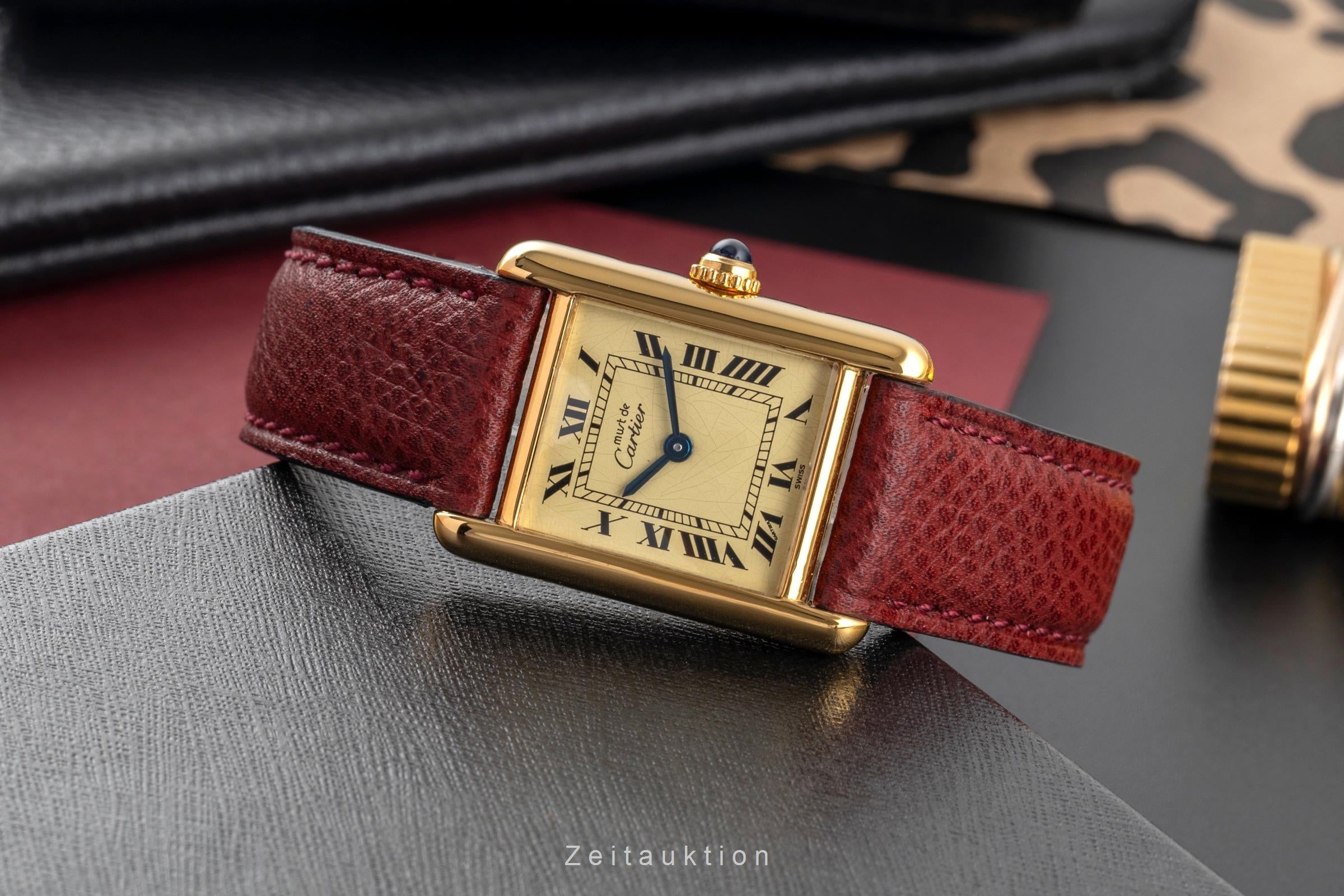 Cartier must Tank SM Vermeil "Ivory Dial" Silber Damenuhr Ref. W1003153 557051  [2503747]