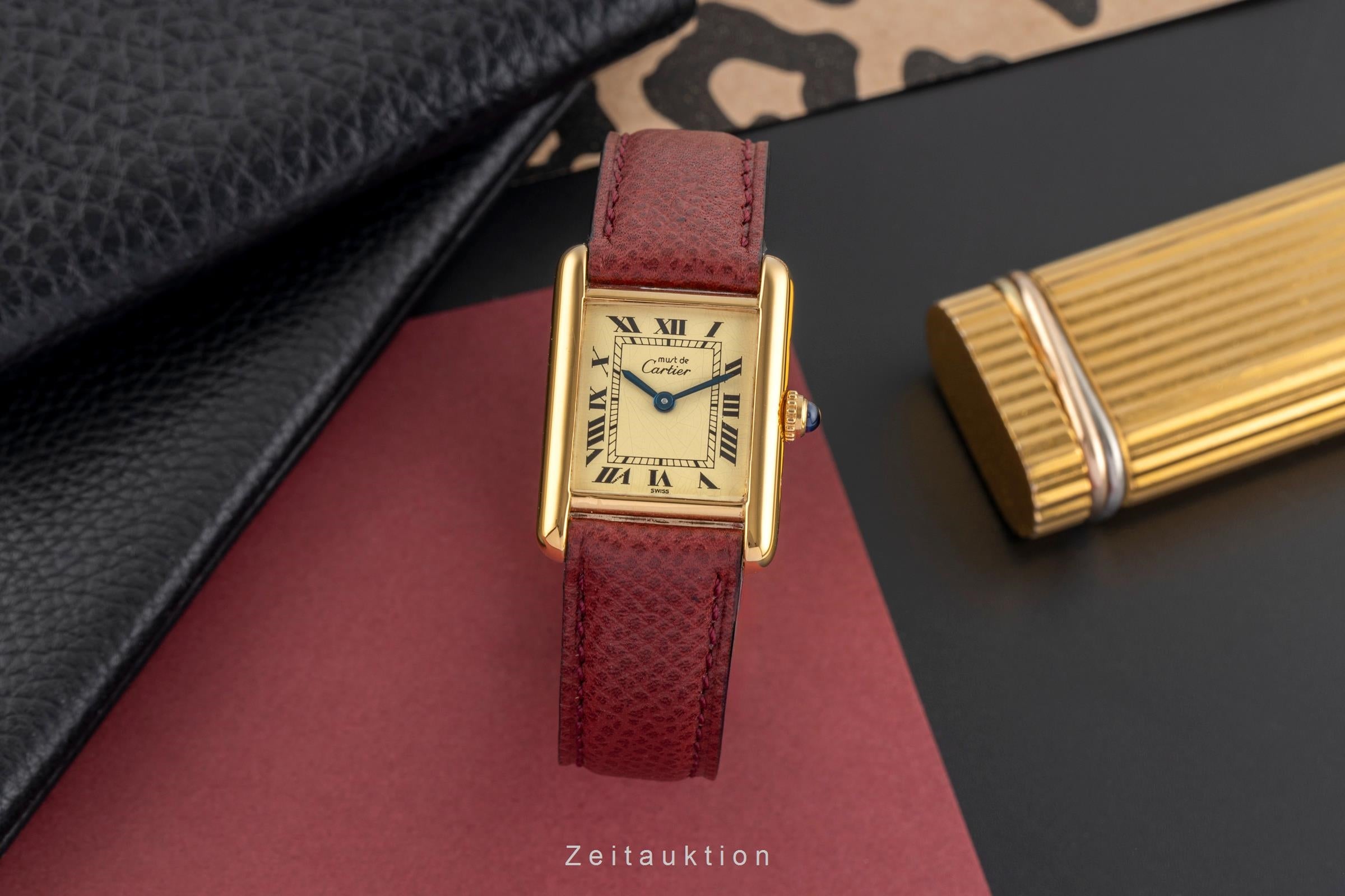 Cartier must Tank SM Vermeil "Ivory Dial" Silber Damenuhr Ref. W1003153 557051  [2503747]