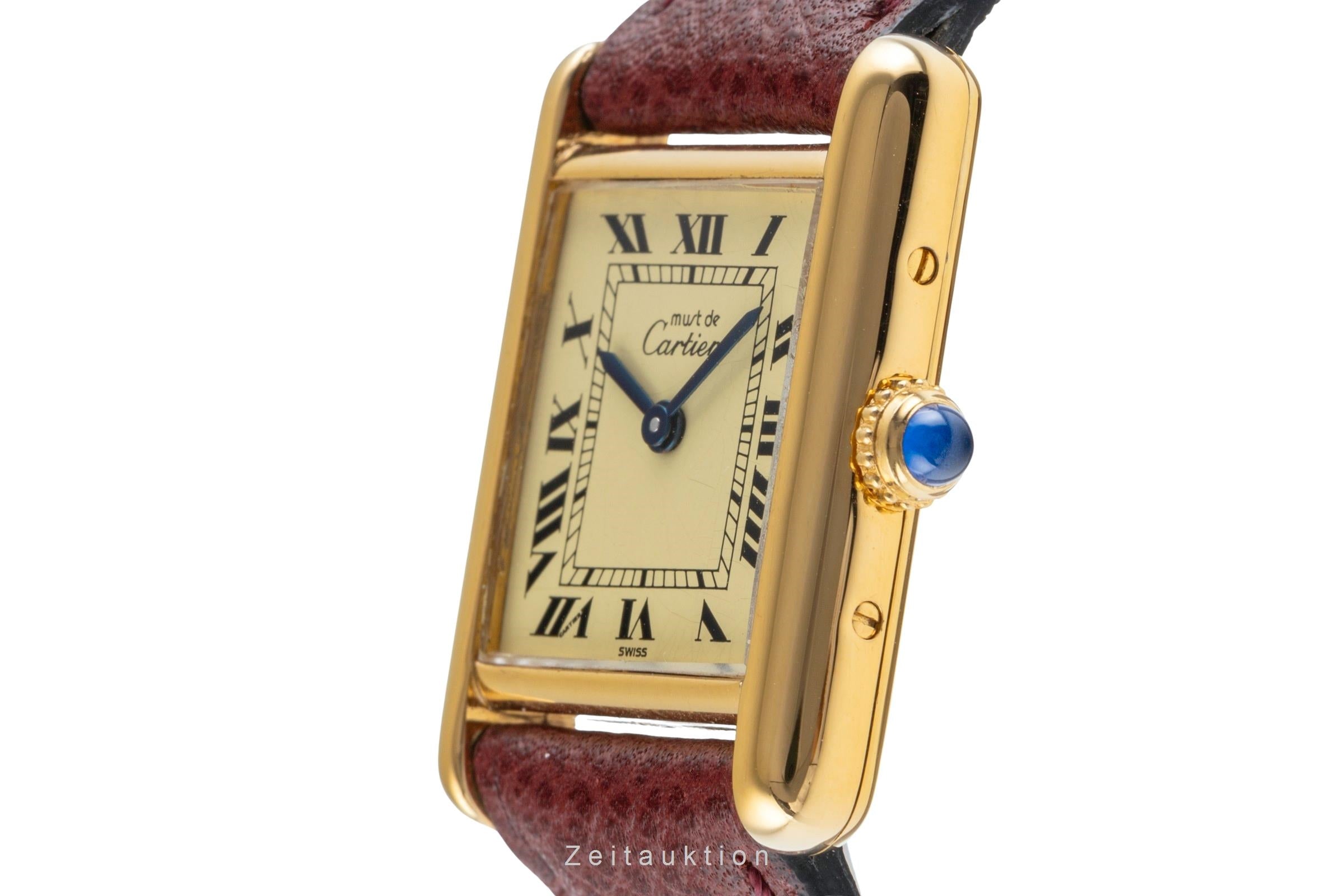Cartier must Tank SM Vermeil "Ivory Dial" Silber Damenuhr Ref. W1003153 557051  [2503747]