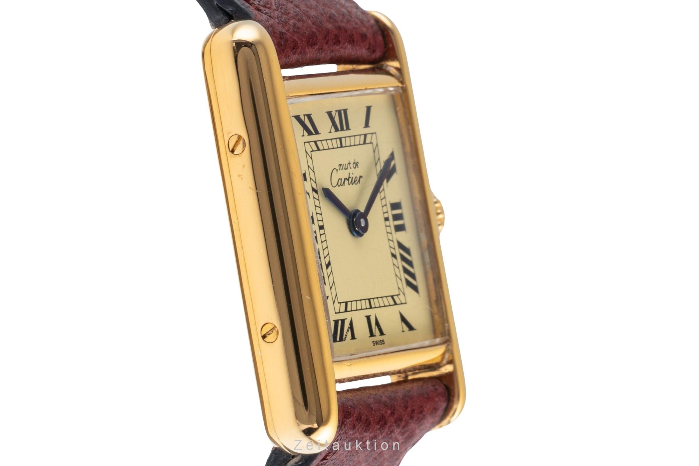 Cartier must Tank SM Vermeil "Ivory Dial" Silber Damenuhr Ref. W1003153 557051  [2503747]