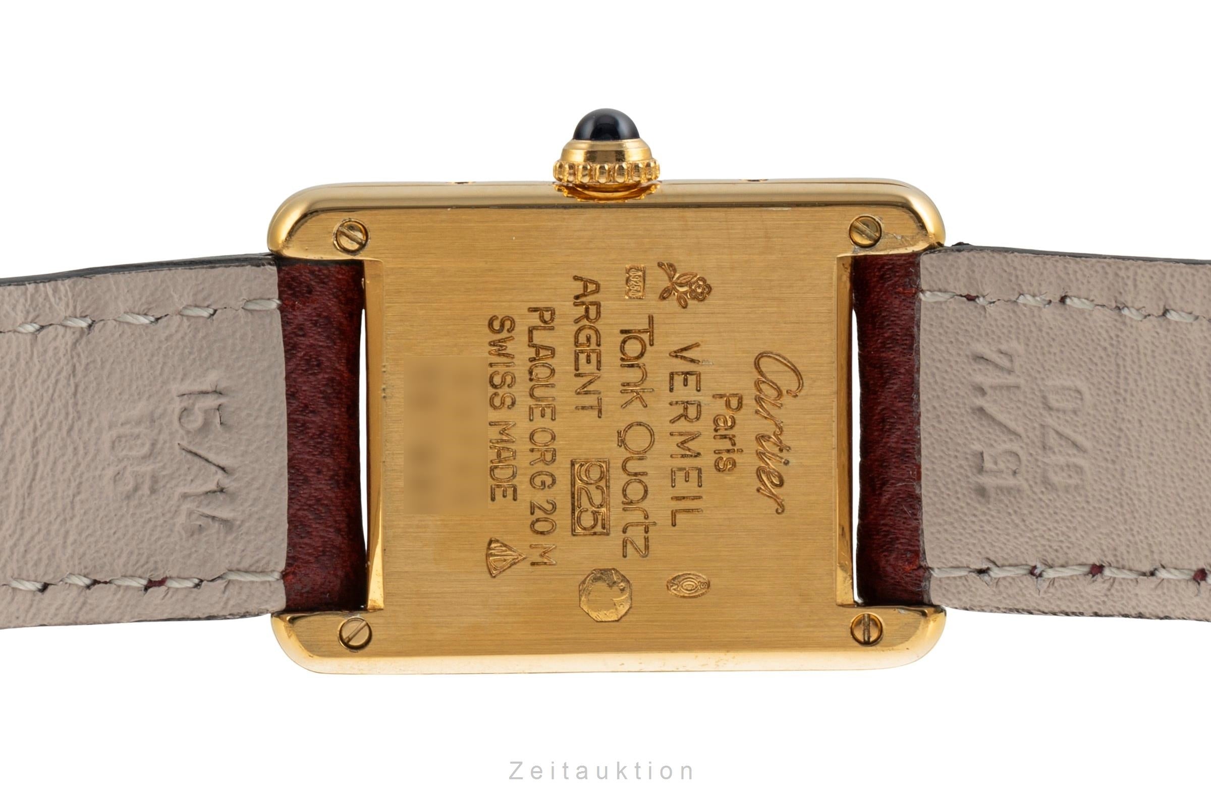 Cartier must Tank SM Vermeil "Ivory Dial" Silber Damenuhr Ref. W1003153 557051  [2503747]