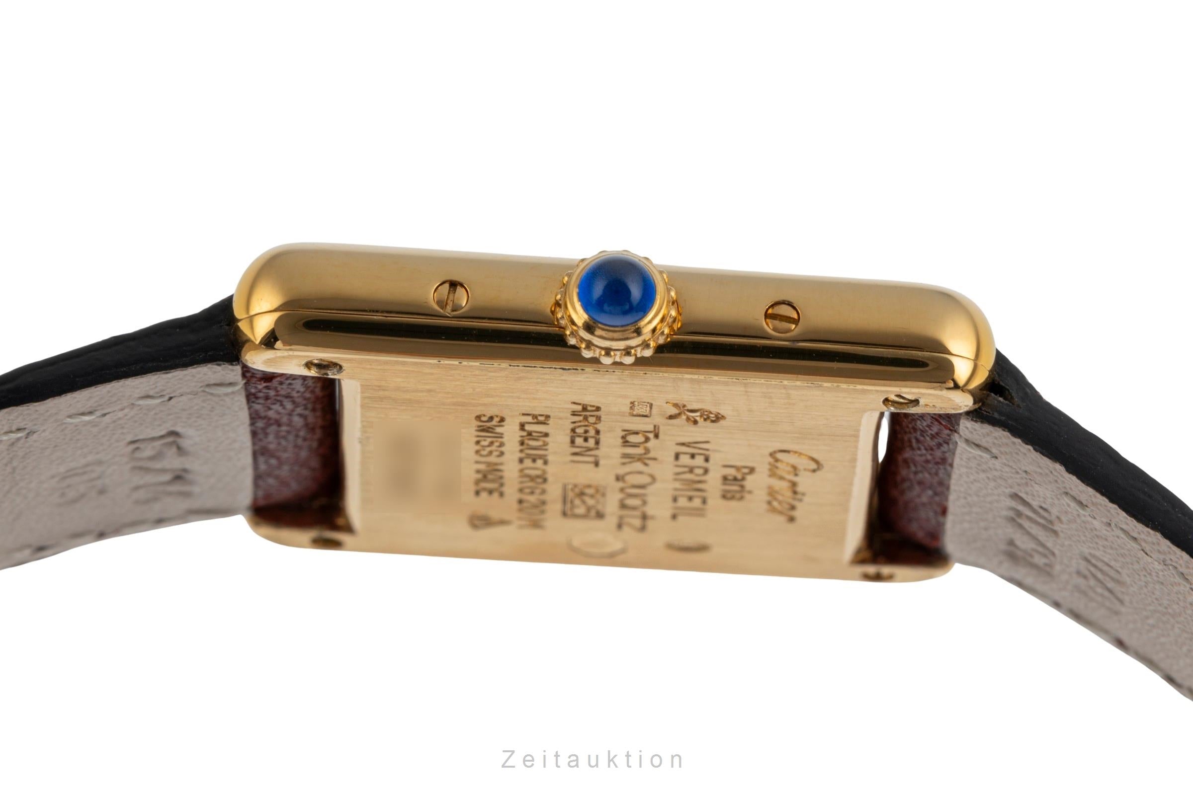 Cartier must Tank SM Vermeil "Ivory Dial" Silber Damenuhr Ref. W1003153 557051  [2503747]