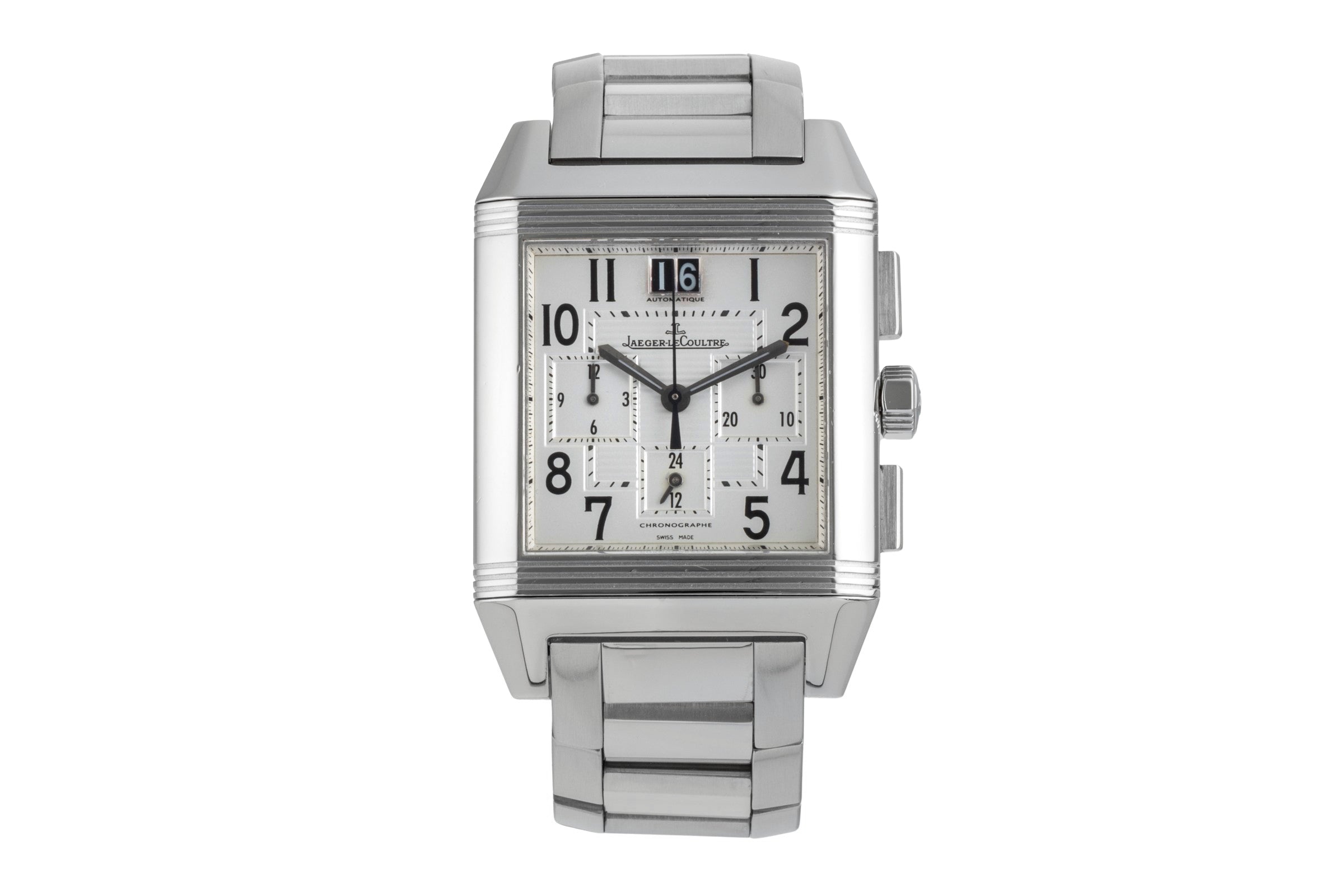 Jaeger LeCoultre Reverso chronographe acier automatique montre pour hommes Q7018120 , 230.8.45  [2503755]