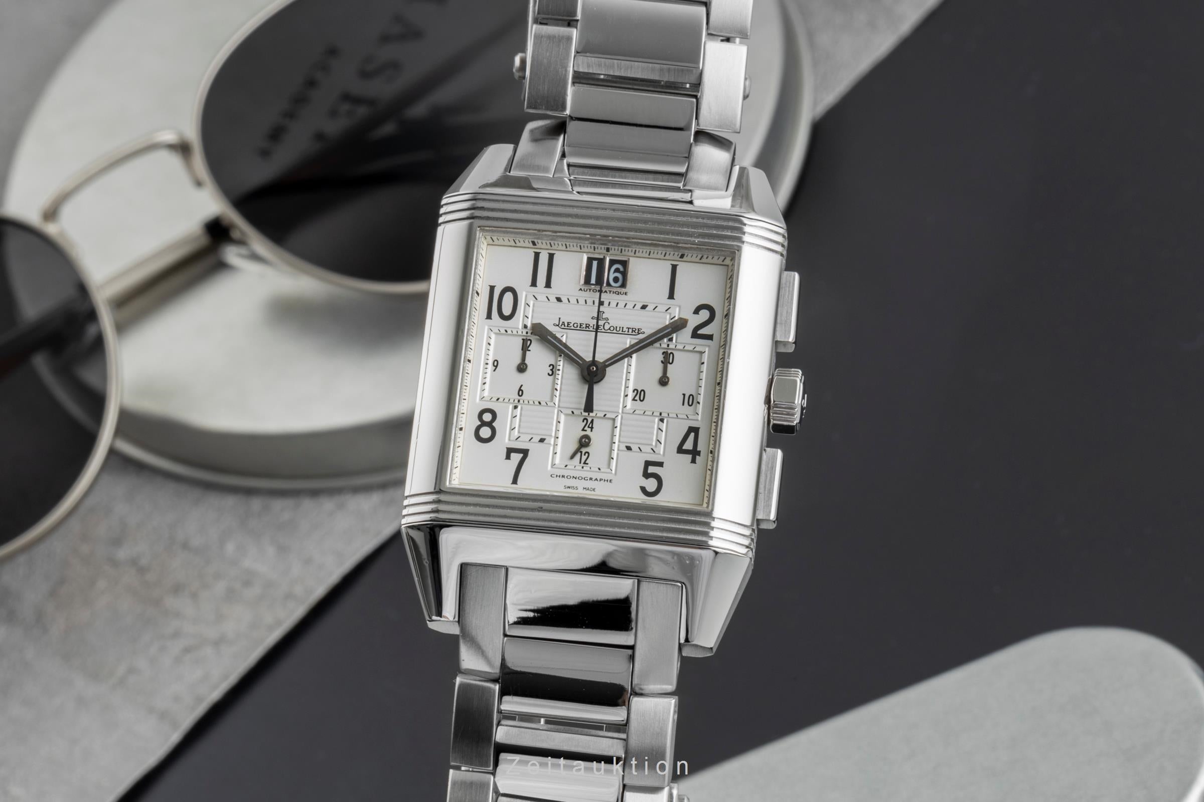 Jaeger LeCoultre Reverso chronographe acier automatique montre pour hommes Q7018120 , 230.8.45  [2503755]