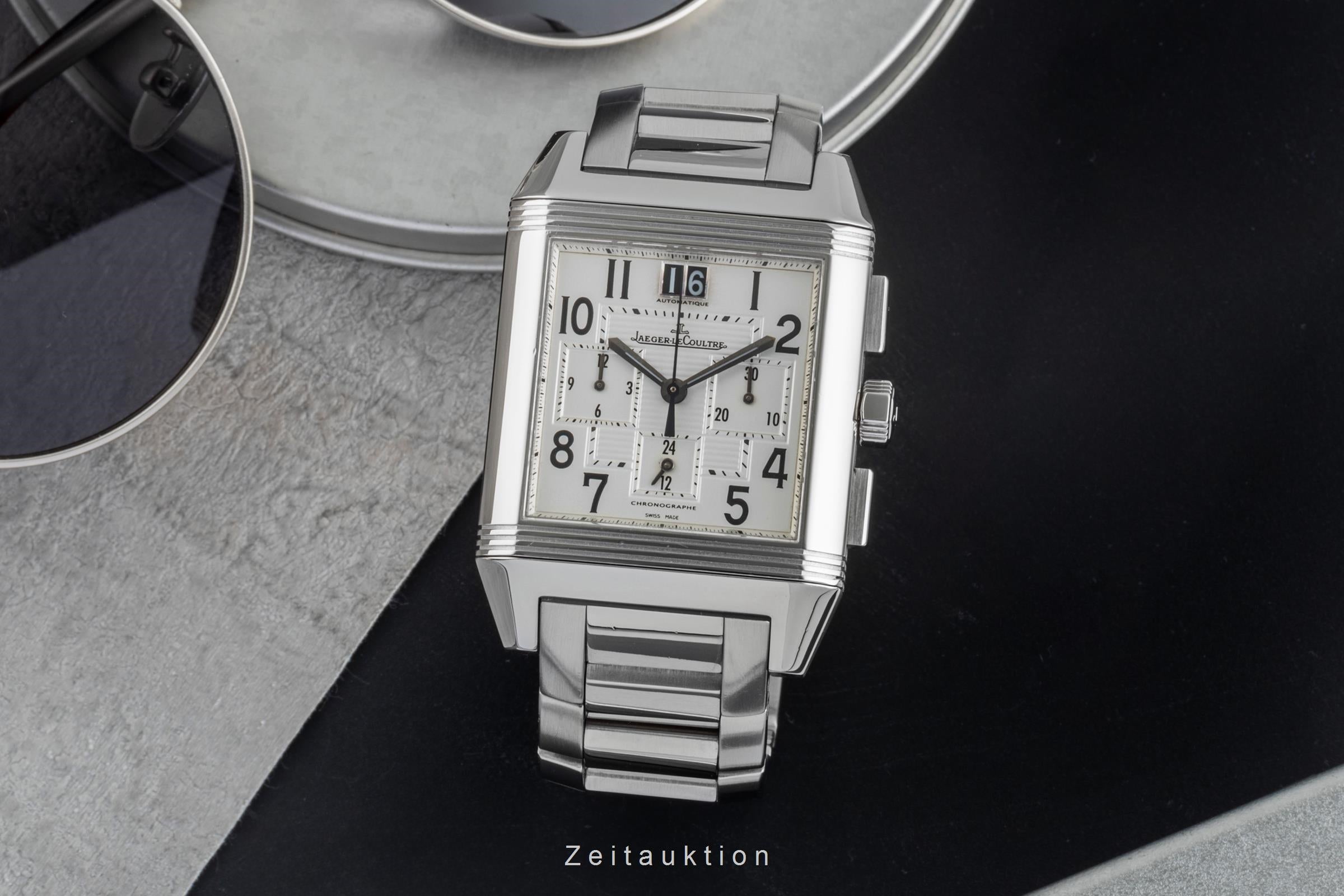 Jaeger LeCoultre Reverso chronographe acier automatique montre pour hommes Q7018120 , 230.8.45  [2503755]