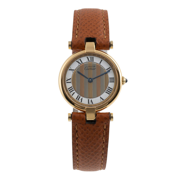 Cartier Vendome argent doré quartz montre pour femmes 84978213  [2503759]