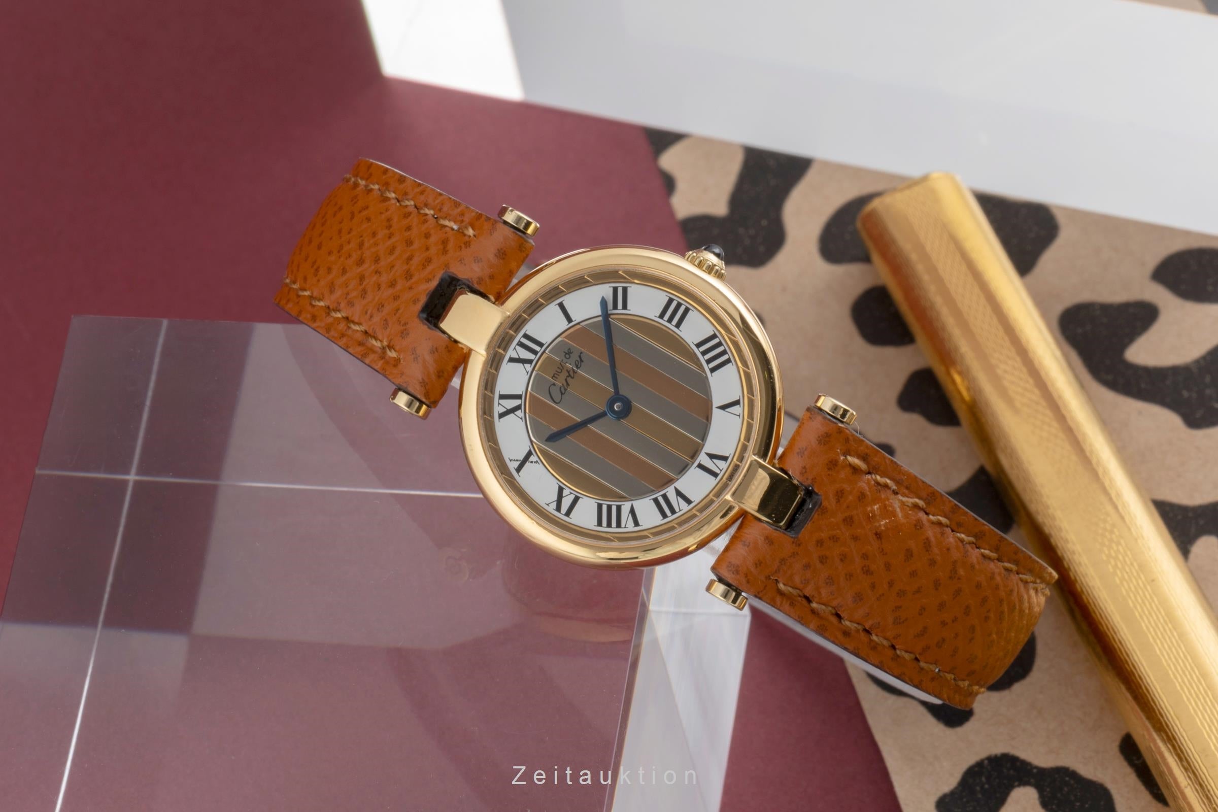 Cartier Vendome argent doré quartz montre pour femmes 84978213  [2503759]