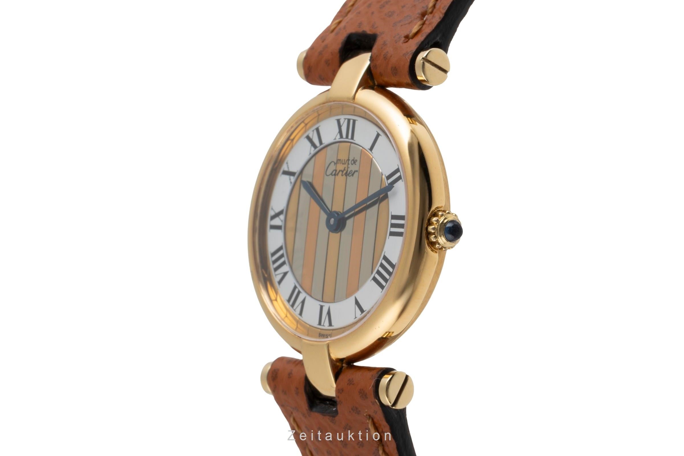 Cartier Vendome argent doré quartz montre pour femmes 84978213  [2503759]