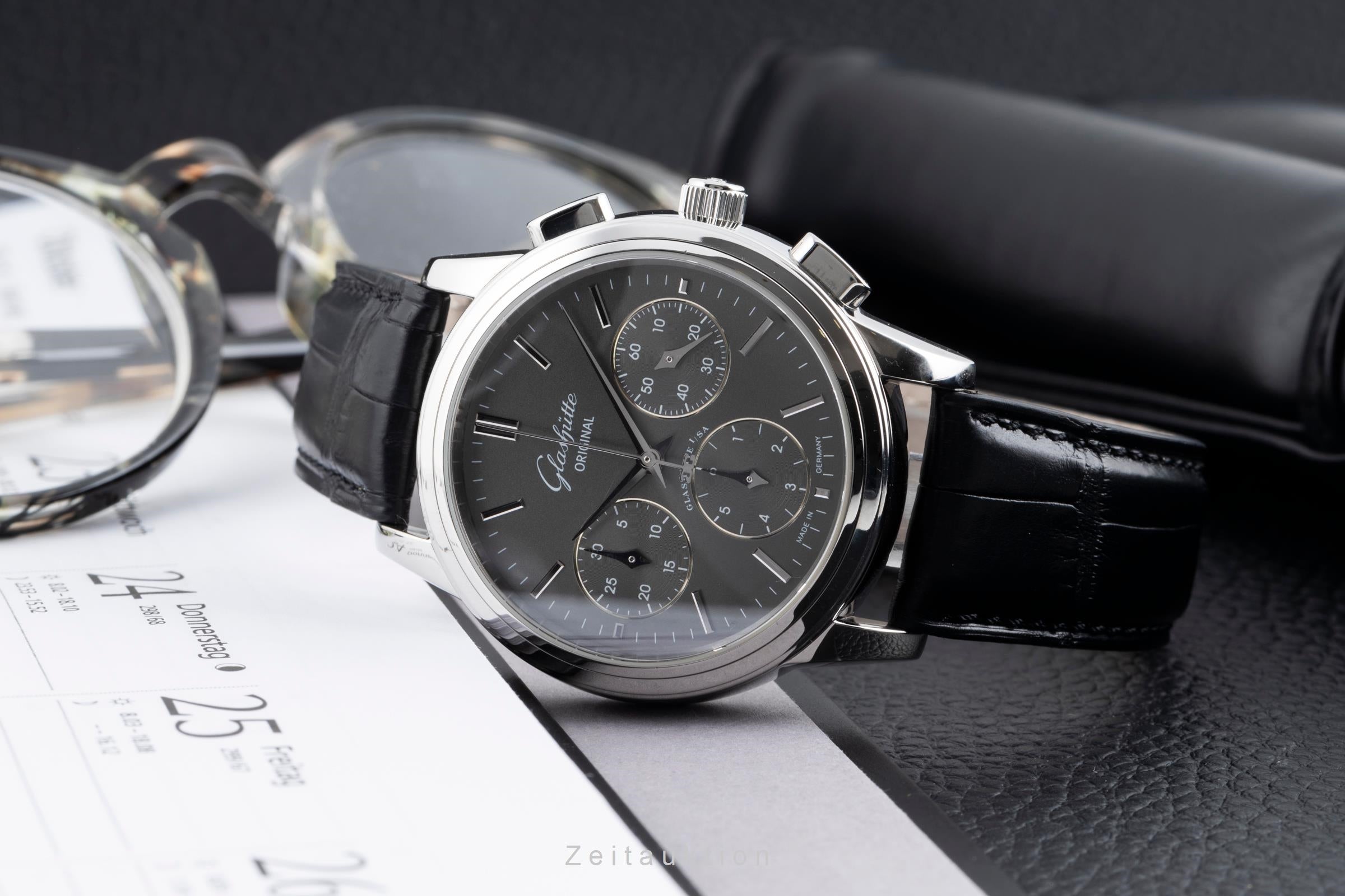 Glashütte Original Senator Chronograph Stahl Automatik Ref. 39-31-14-23-04 B&P  [2503763]