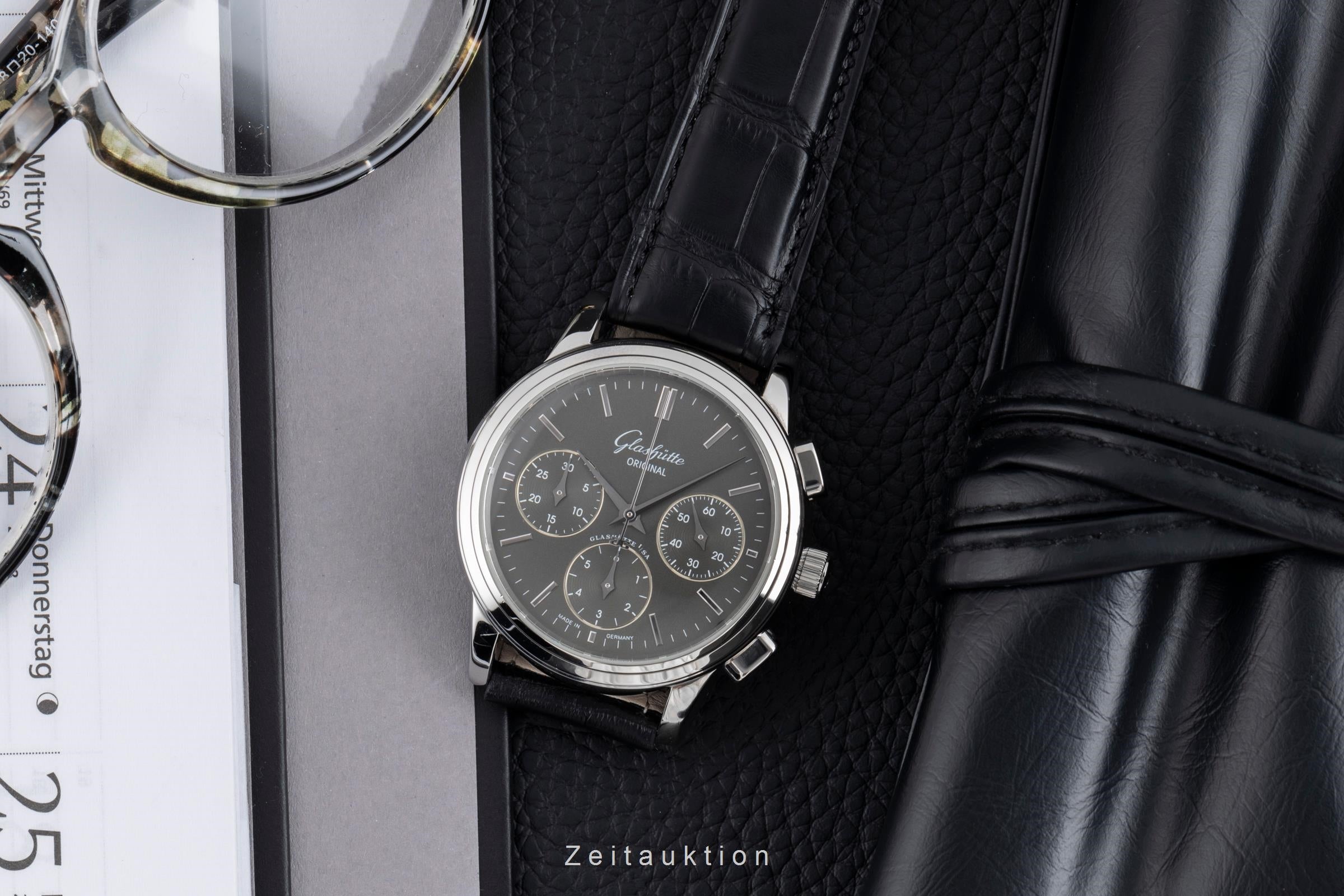 Glashütte Original Senator Chronograph Stahl Automatik Ref. 39-31-14-23-04 B&P  [2503763]