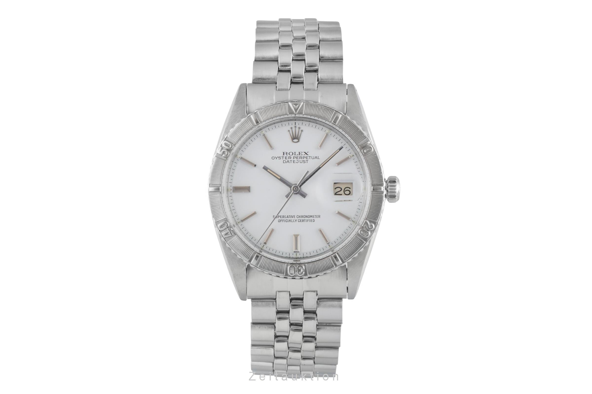 Rolex Datejust Turn-O-Graph acier / or blanc automatique montre pour hommes 1625 Vintage  [2503773]