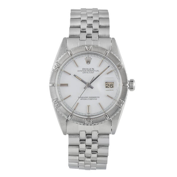 Rolex Datejust Turn-O-Graph acier / or blanc automatique montre pour hommes 1625 Vintage  [2503773]