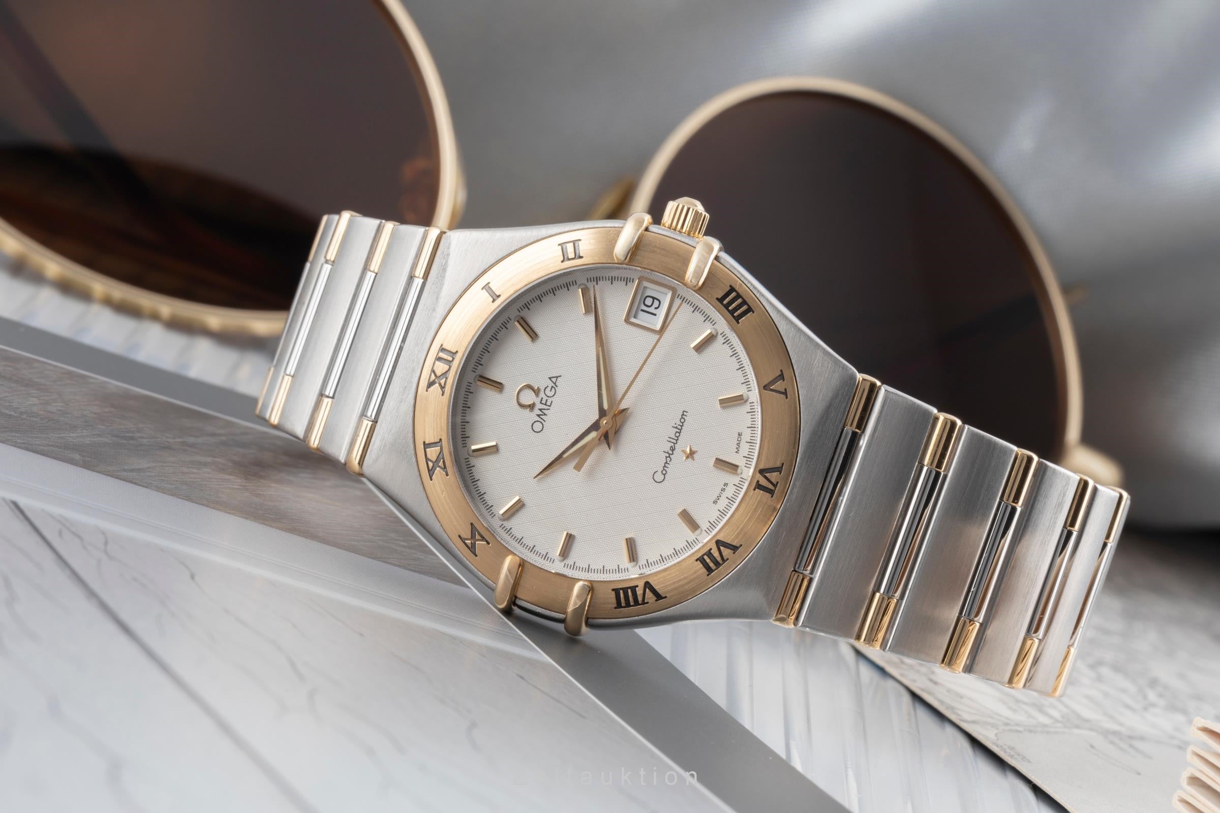 Omega Constellation acciaio / oro quarzo orologio da uomo 1312.30.00  [2503790]