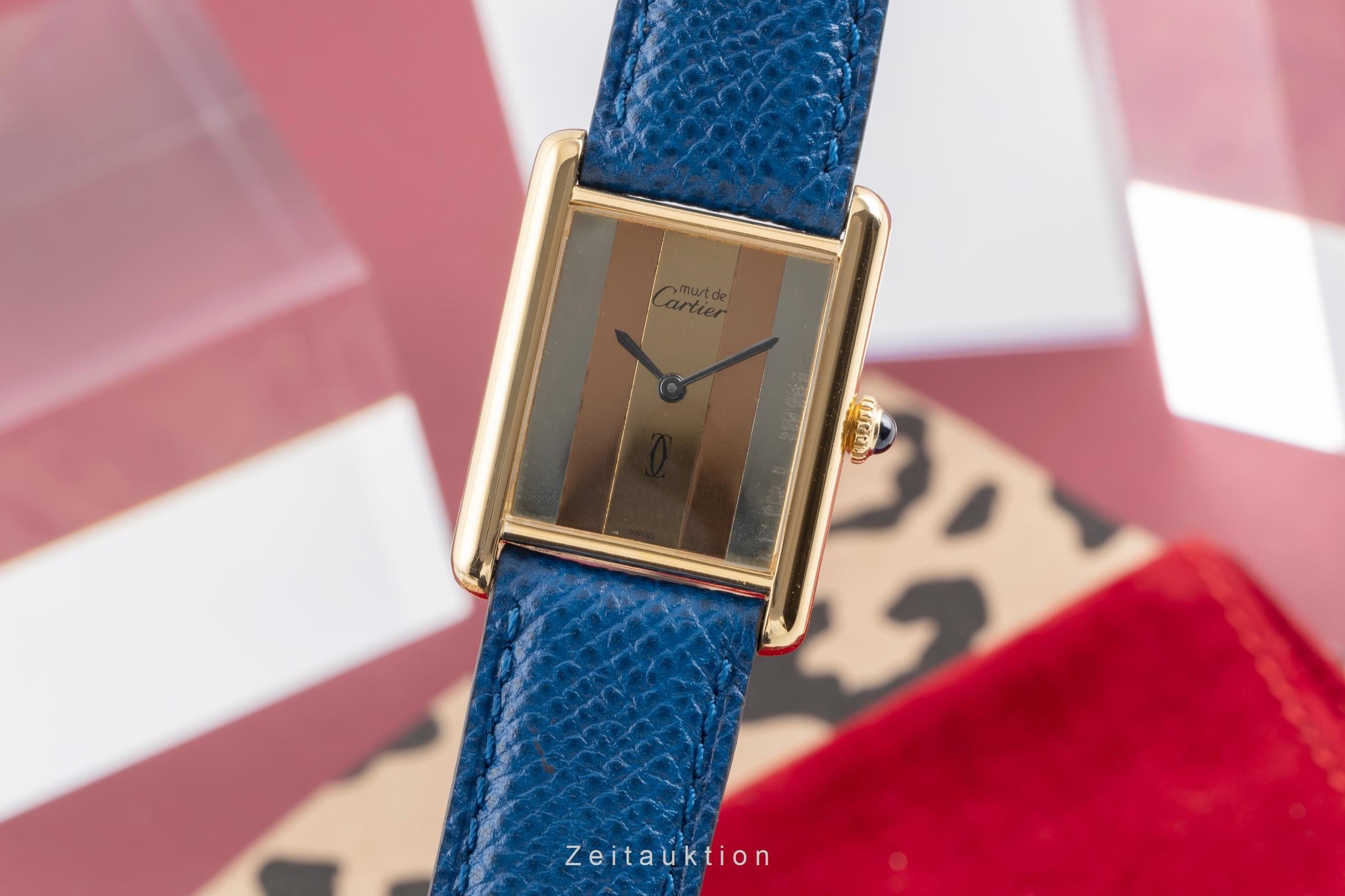 Cartier Tank Vermeil LC GM 925 Silber vergoldet Handaufzug Medium Size Ref. 6 [2503791]
