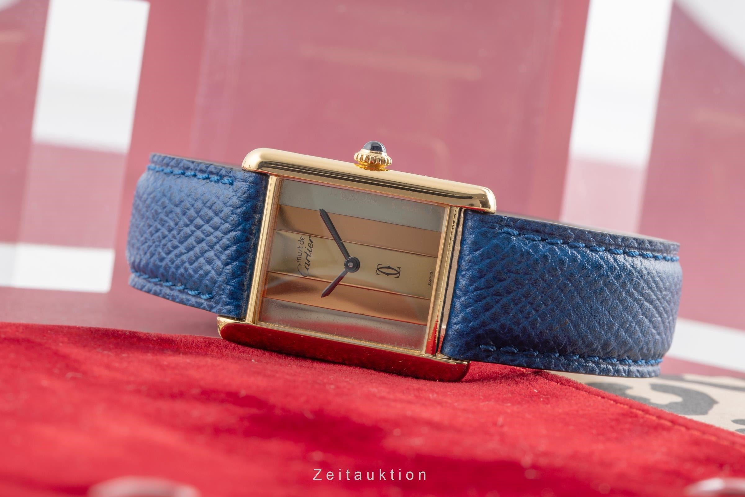 Cartier Tank Vermeil LC GM 925 Silber vergoldet Handaufzug Medium Size Ref. 6 [2503791]