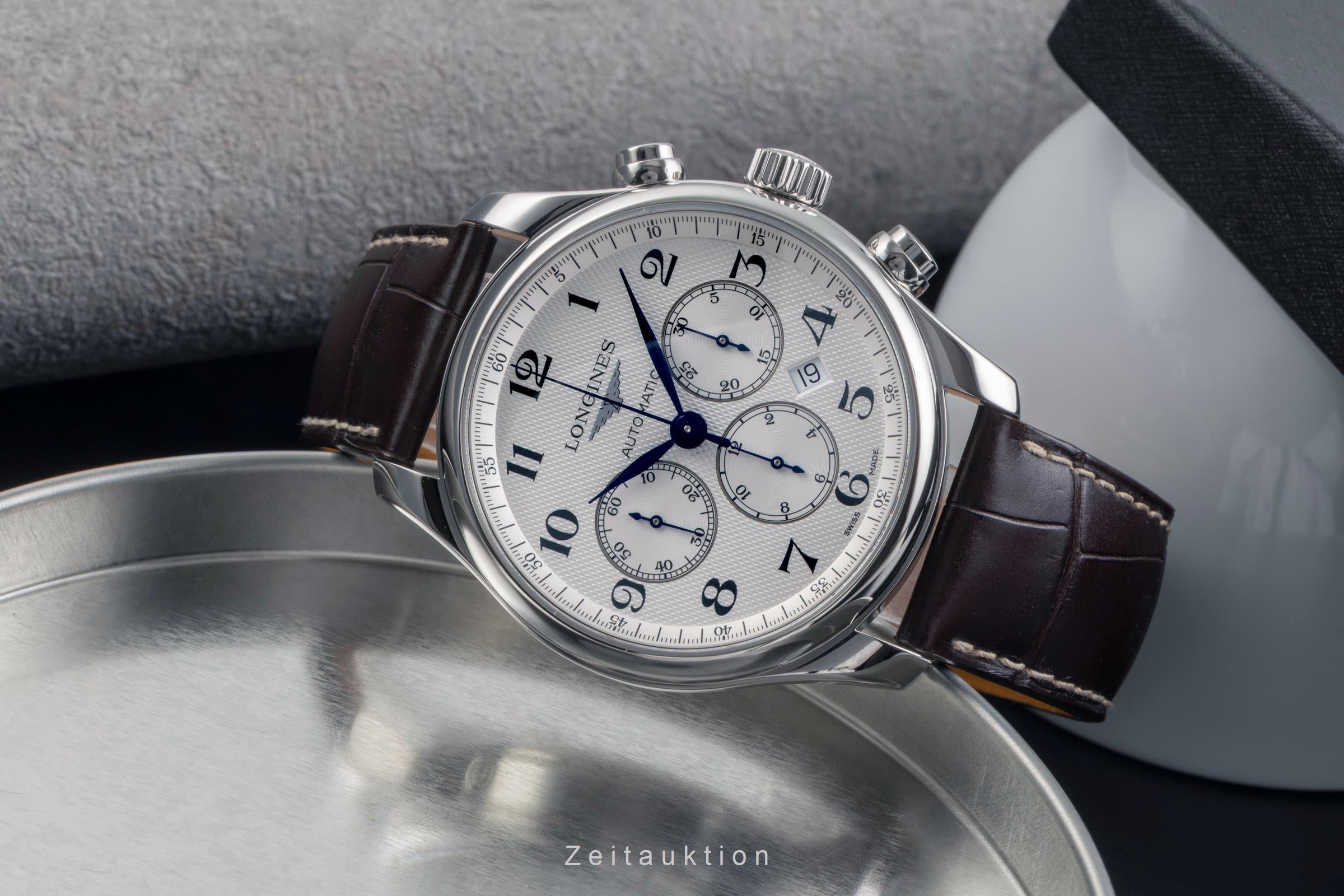 Longines Master Collection cronógrafo acero automático reloj para caballeros L2.859.4.78.3 LP: 3600EUR  [2503795]